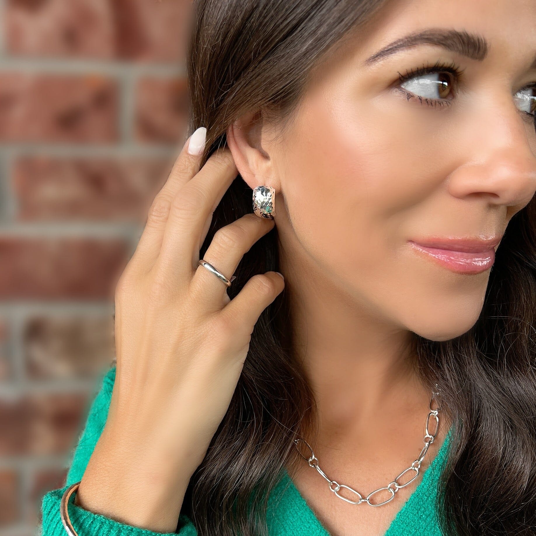 sterling silver hammered earrings