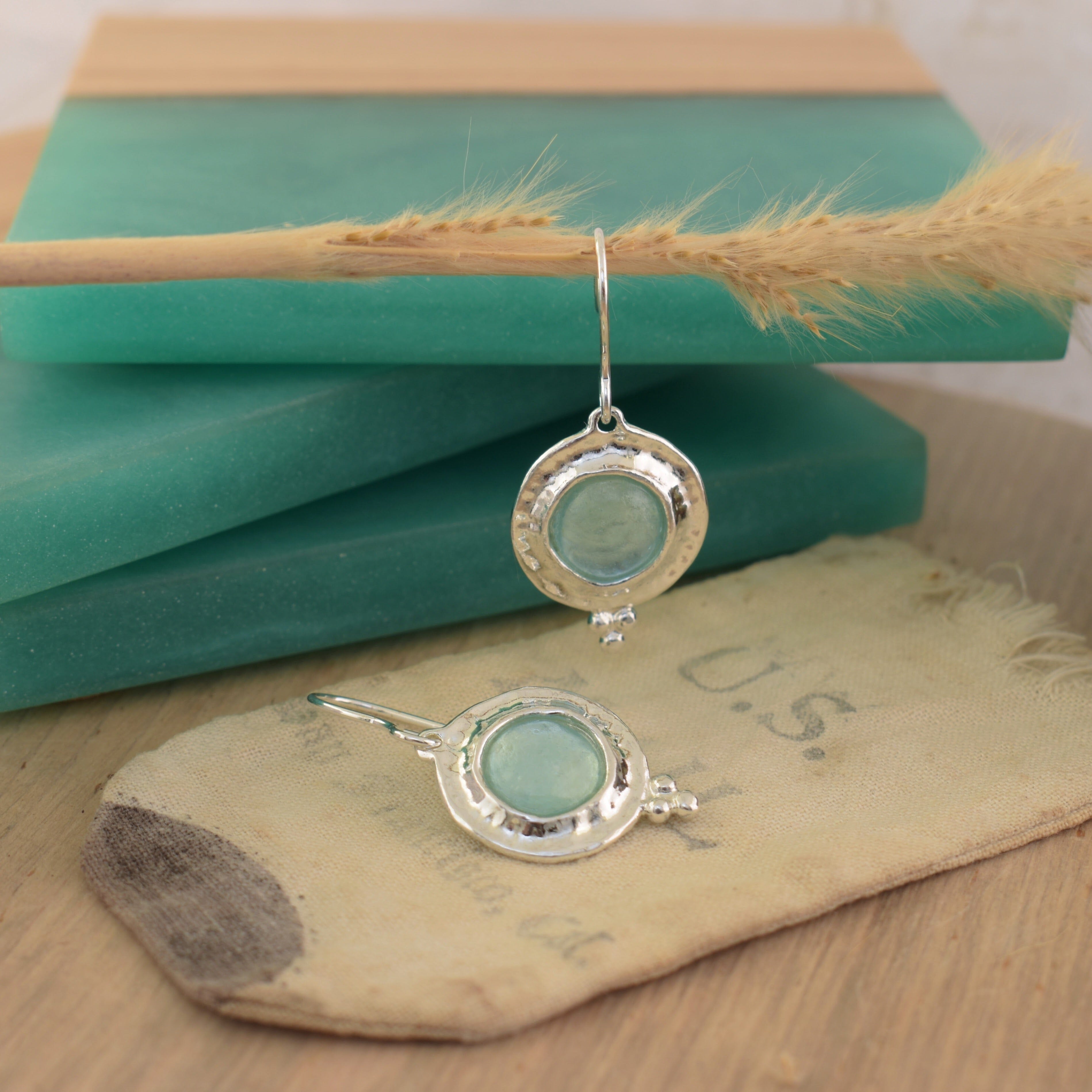 sterling silver hammered ancient glow earrings