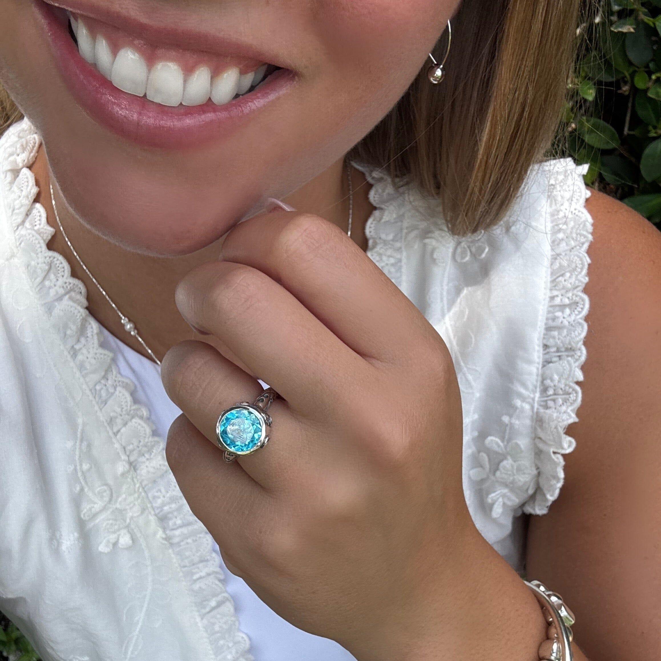 Sky blue topaz ring