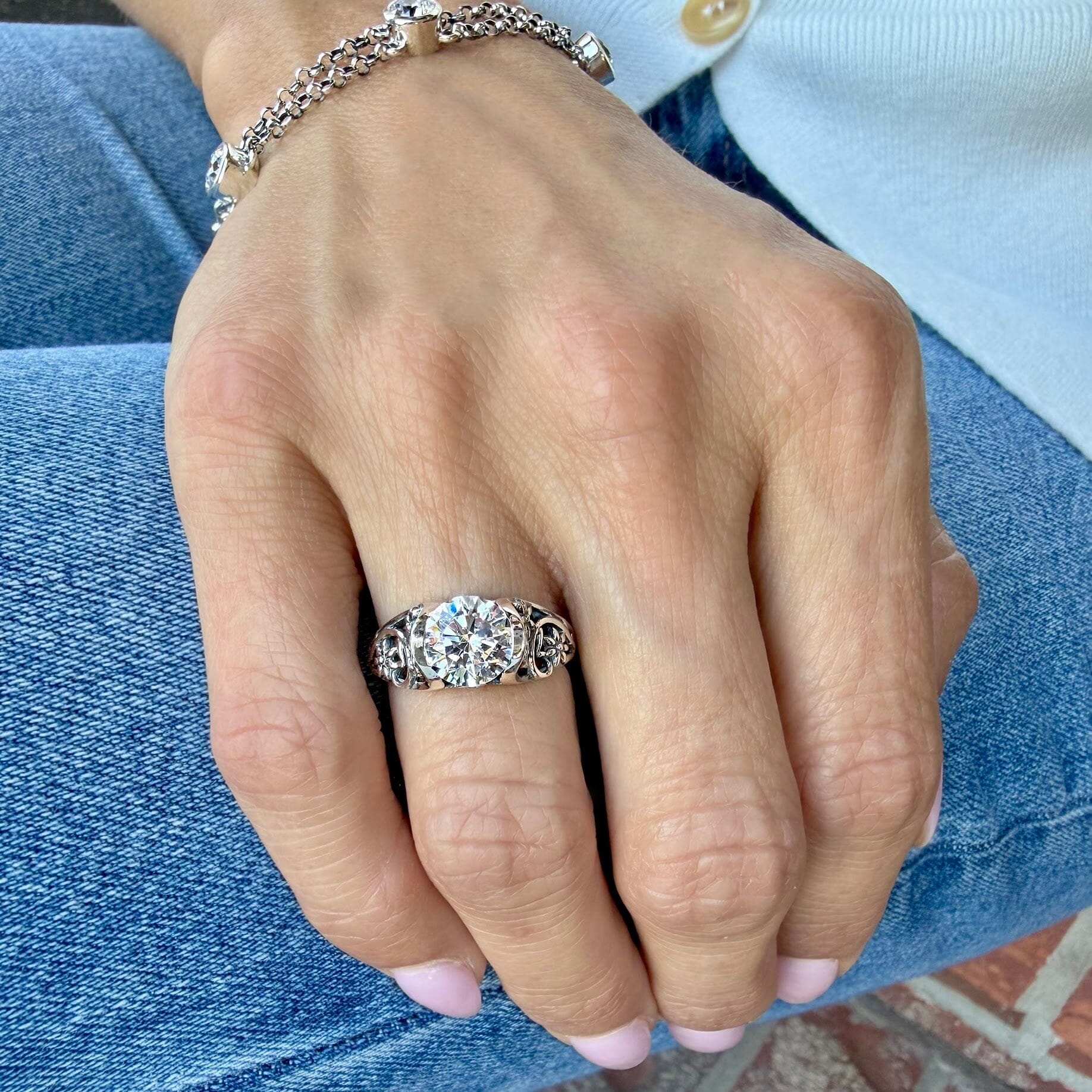 vintage cz filigree ring