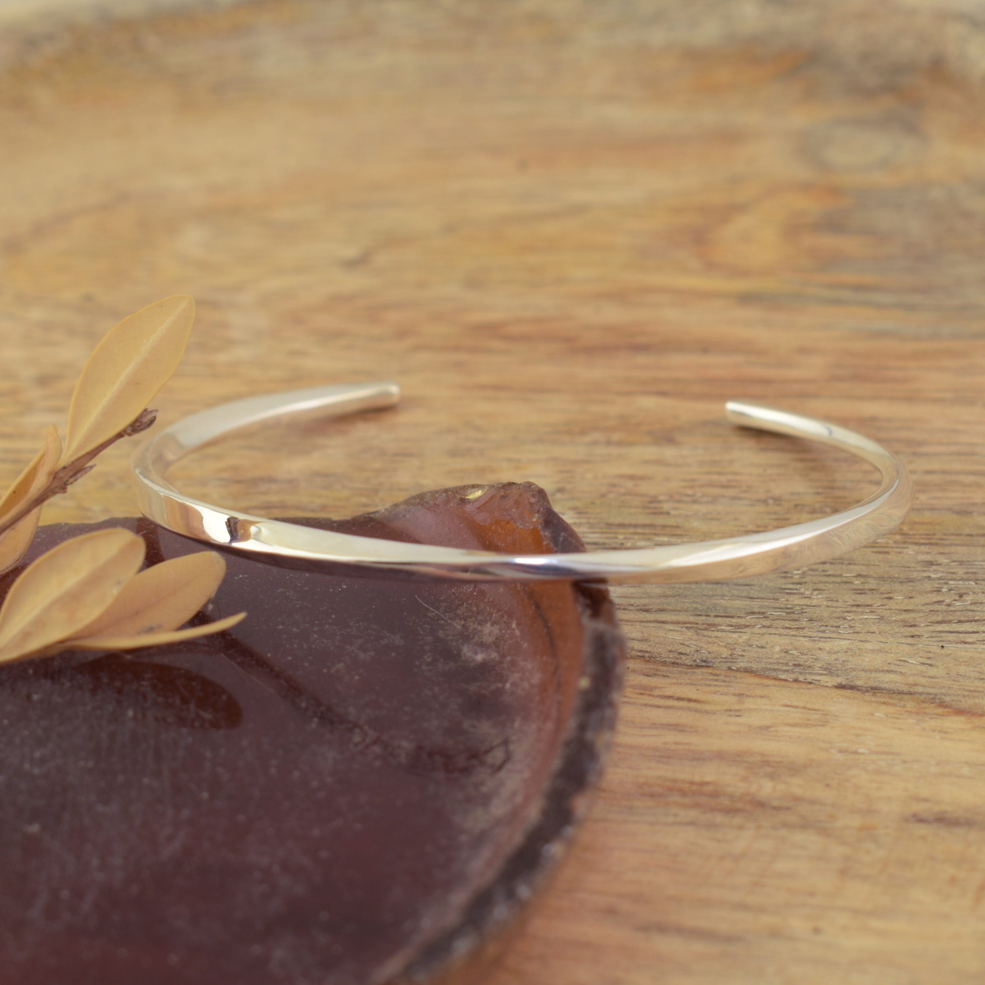 sterling silver slight twist cuff