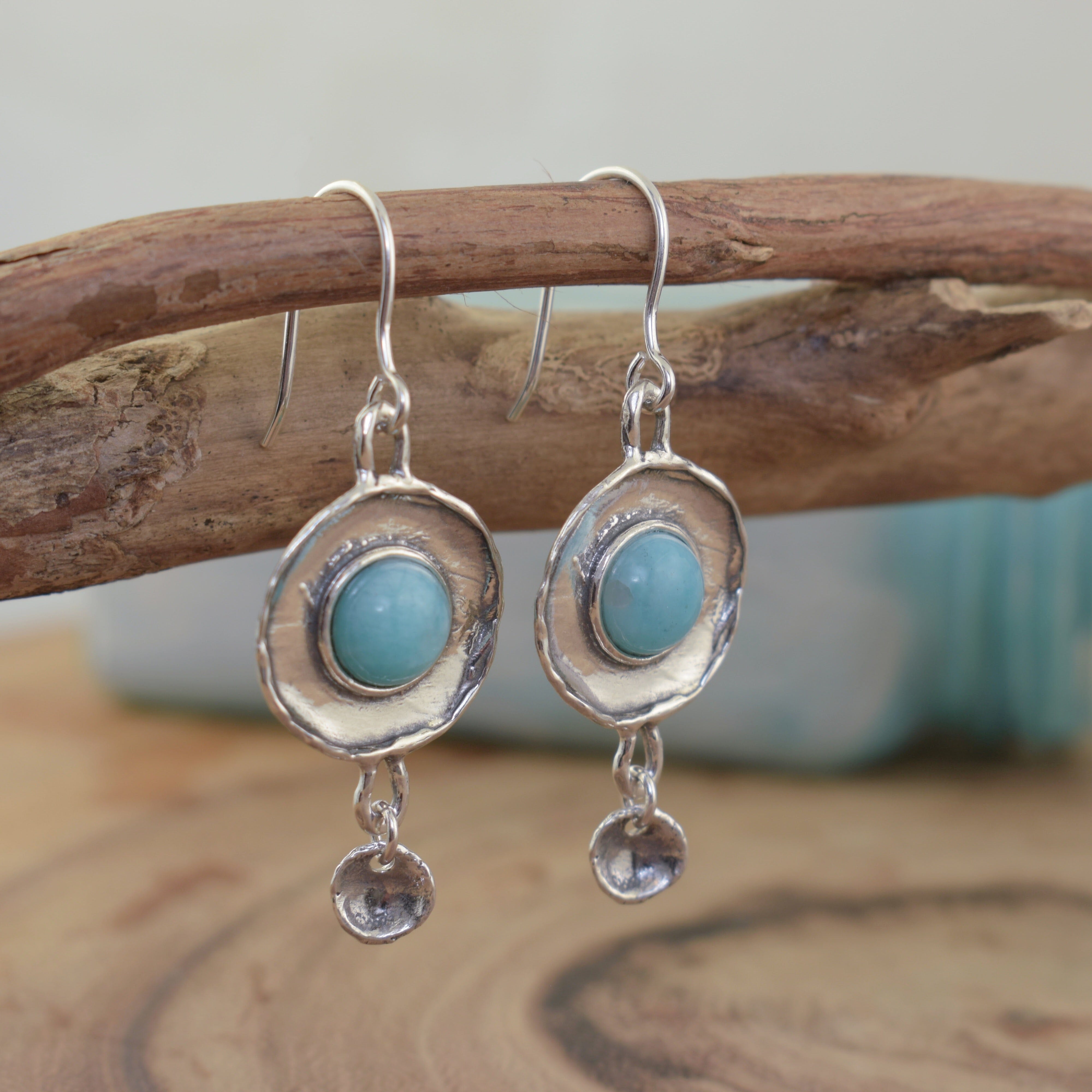 Sterling silver dangle earring with hook back