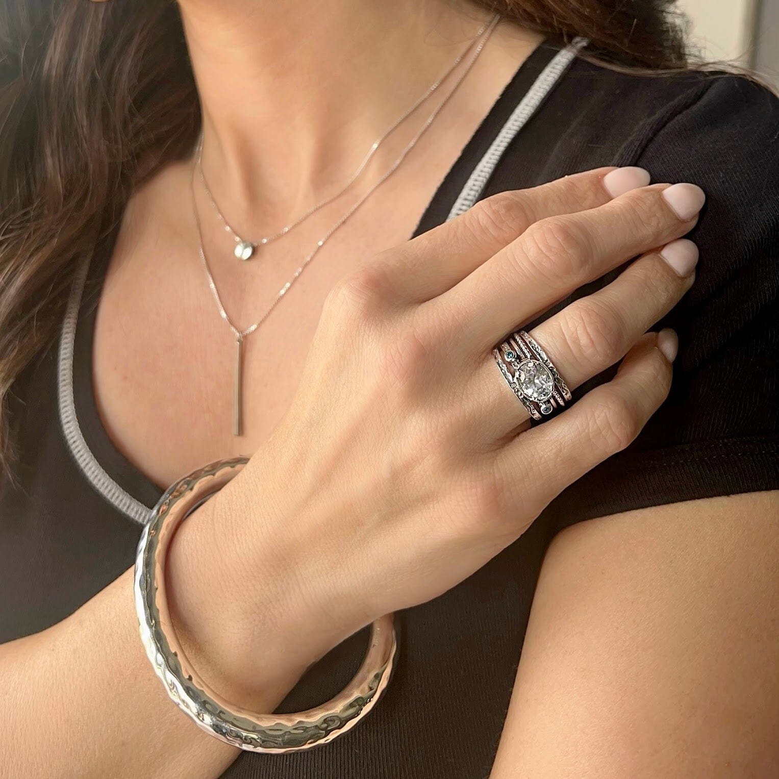 Barbados Bay Ring paired with .925 sterling silver jewelry