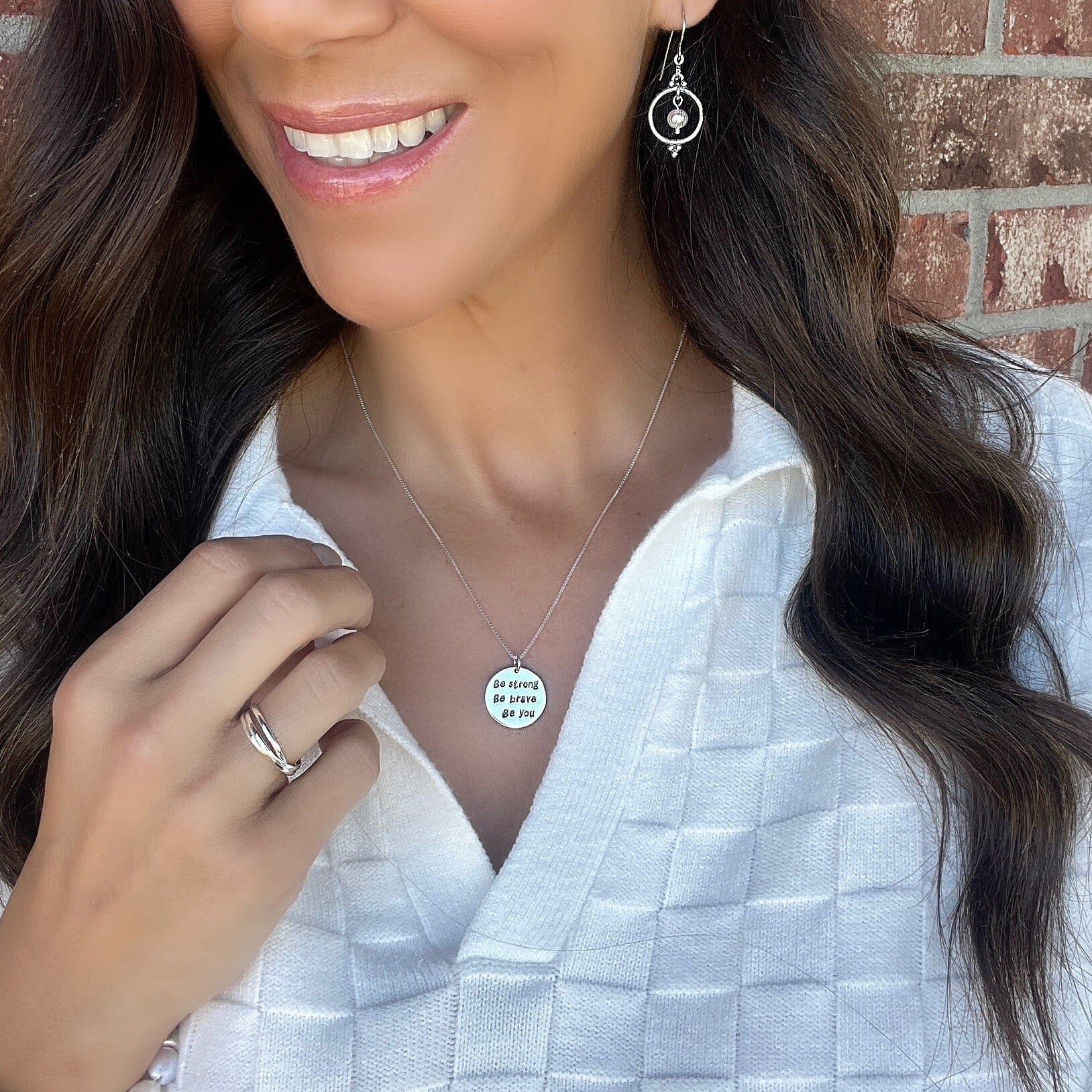 Be Brave Necklace hand-stamped with an empowering message