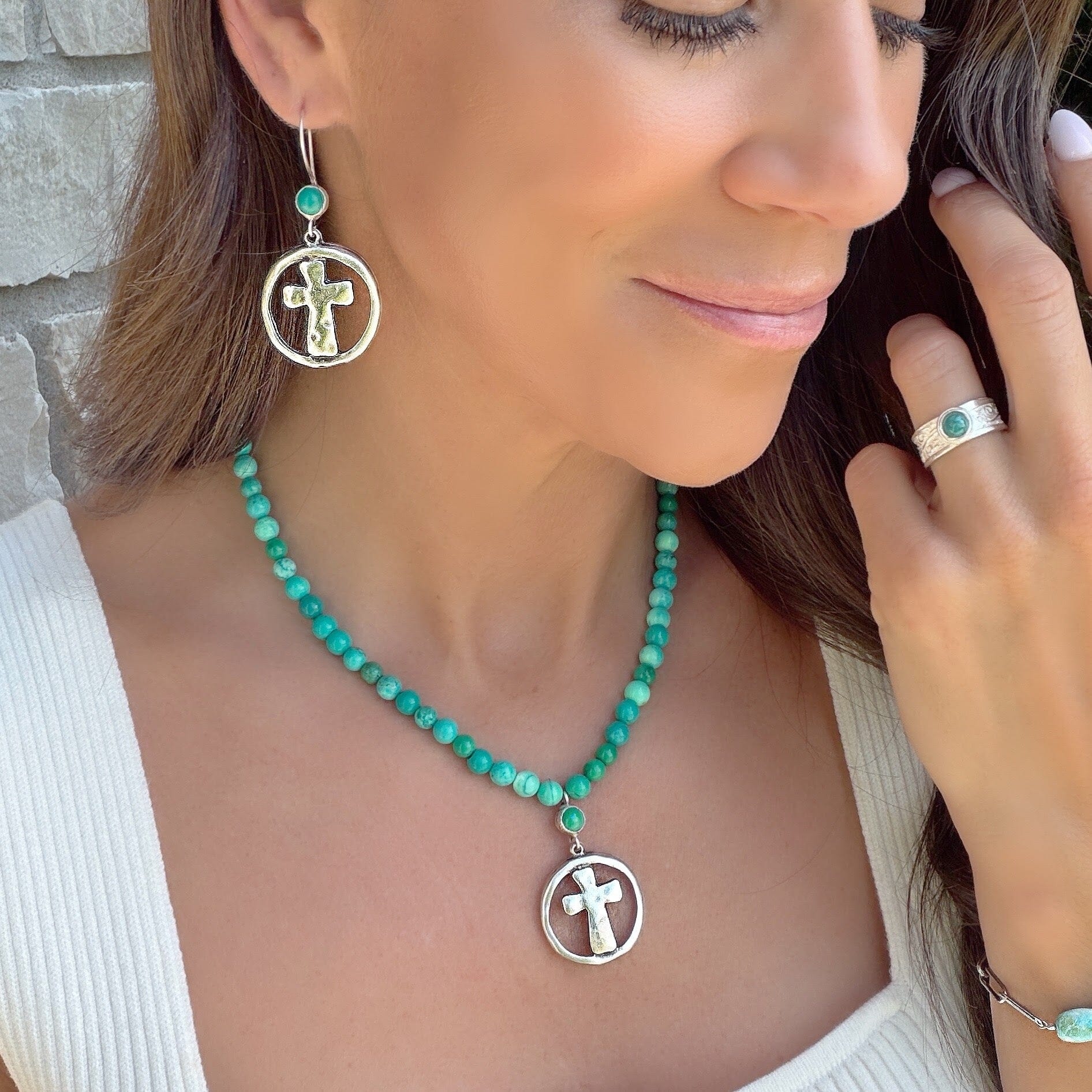reconstructed turquoise jewelry