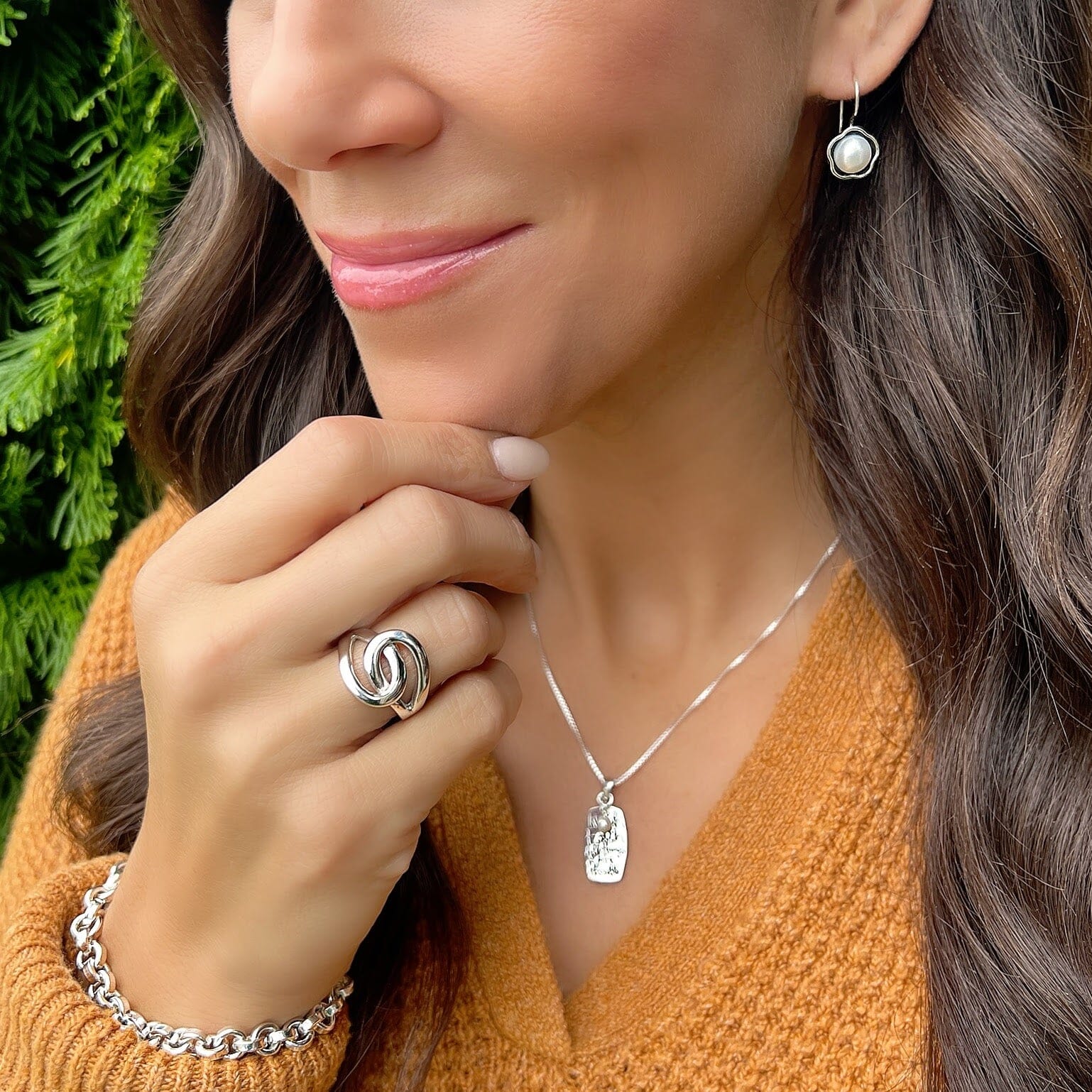 Best Bloom'n Earrings paired with With Faith Necklace, Sisters Ring, and Bonita Bracelet