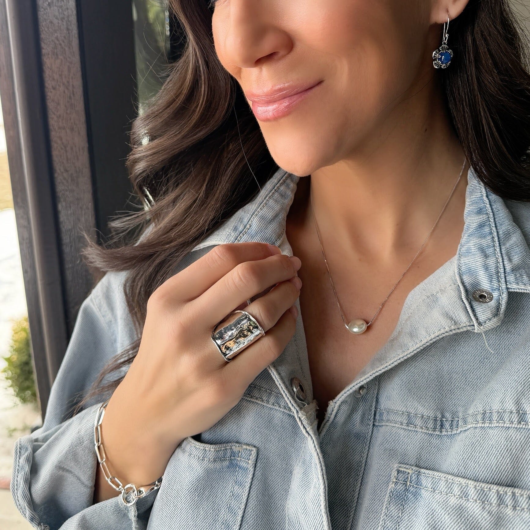 Big and Bold Ring paired with .925 sterling silver jewelry