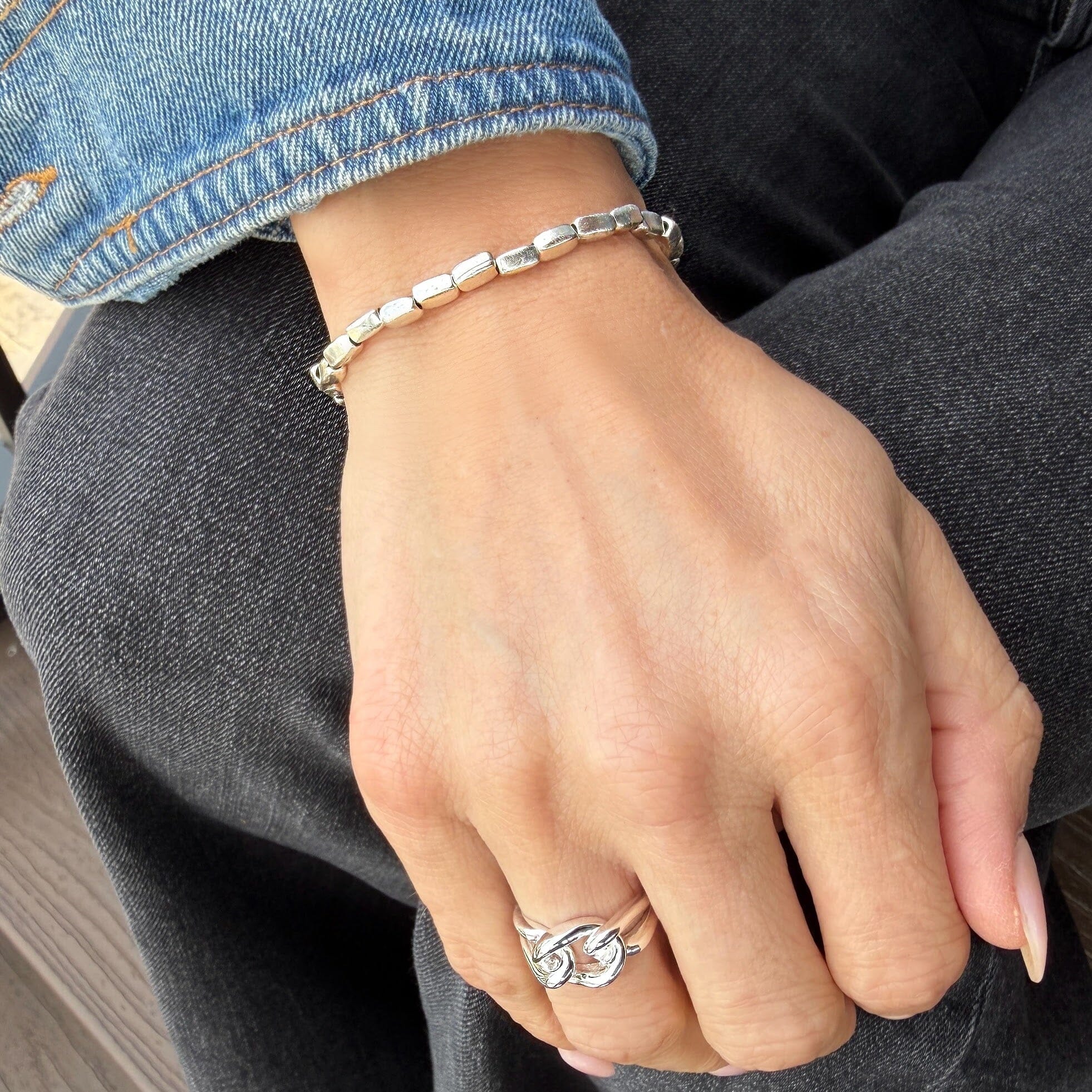 beaded zamak bracelet