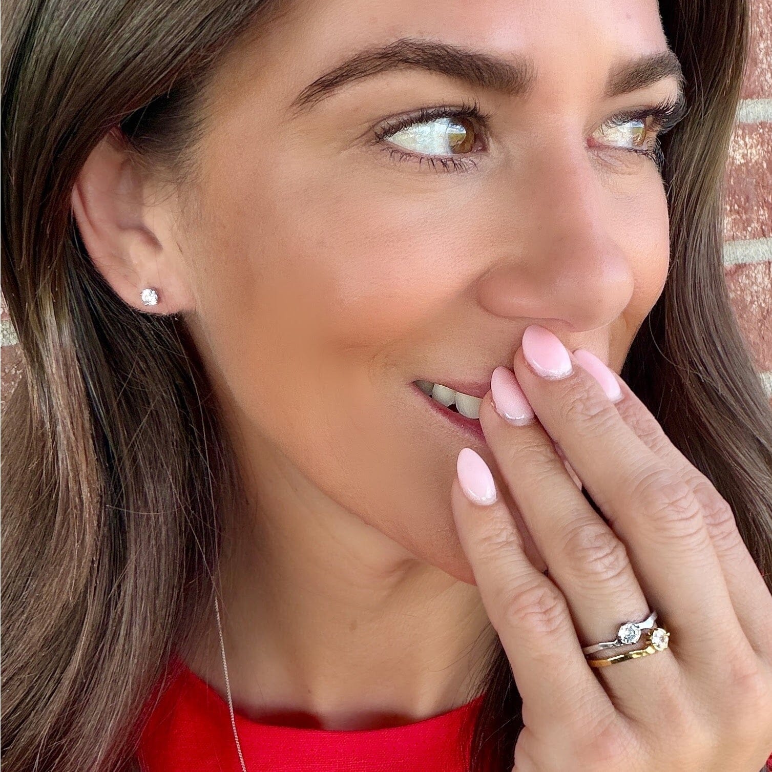round cz stud earrings
