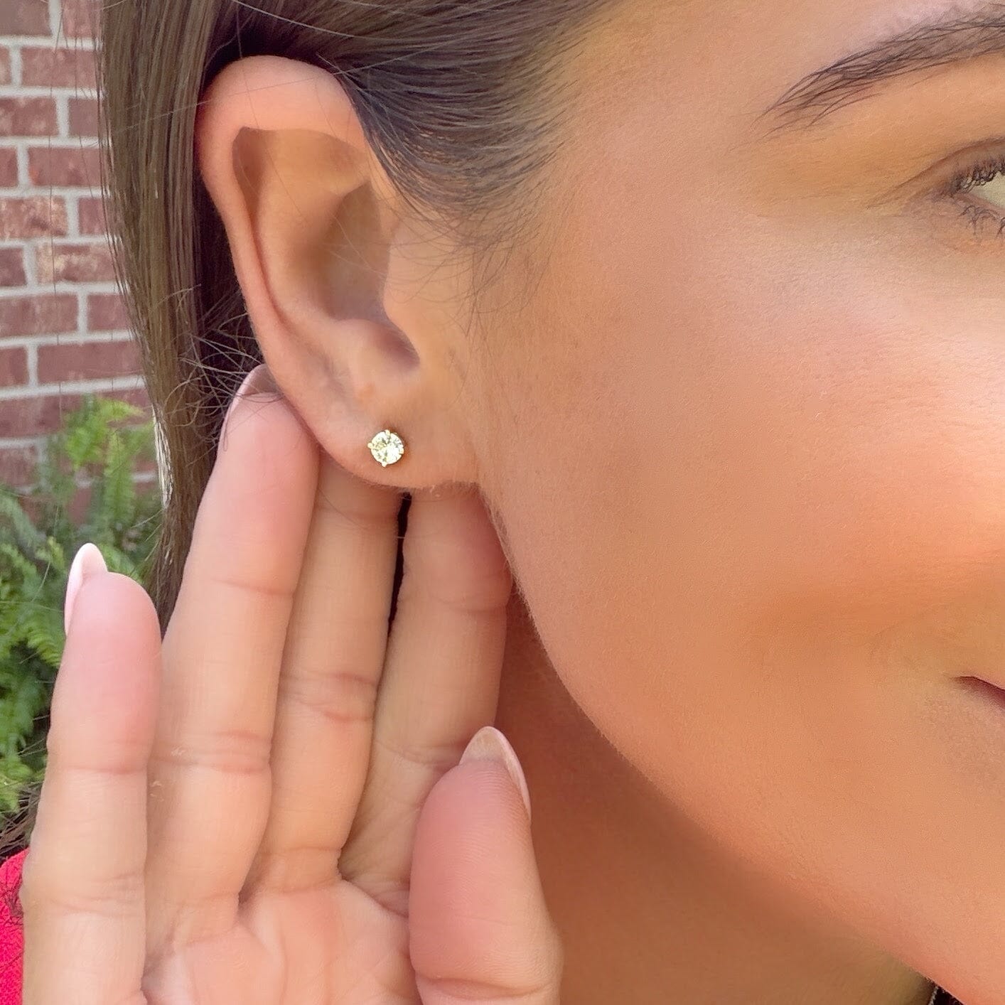 push-back post style cubic zirconia earrings