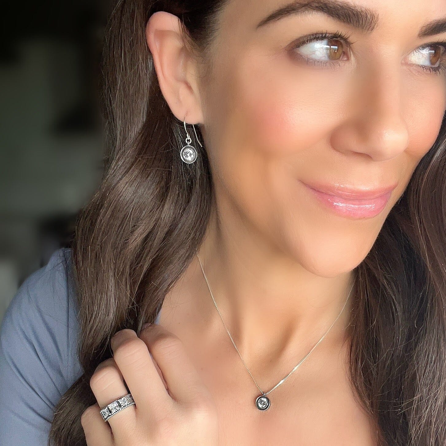 cubic zirconium dangle earrings sterling silver