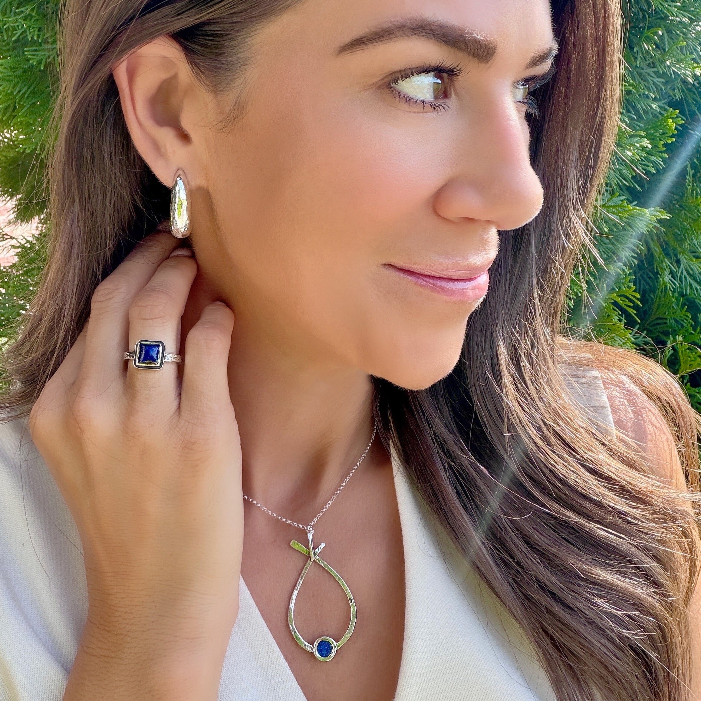 women's .925 sterling silver and lapis jewelry