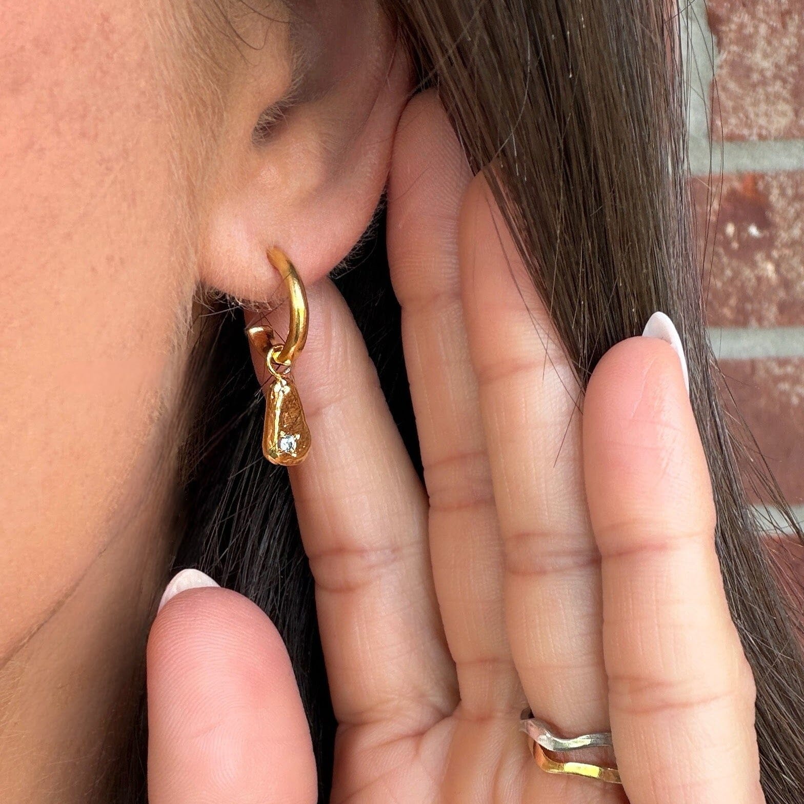 small hoop dangling earrings