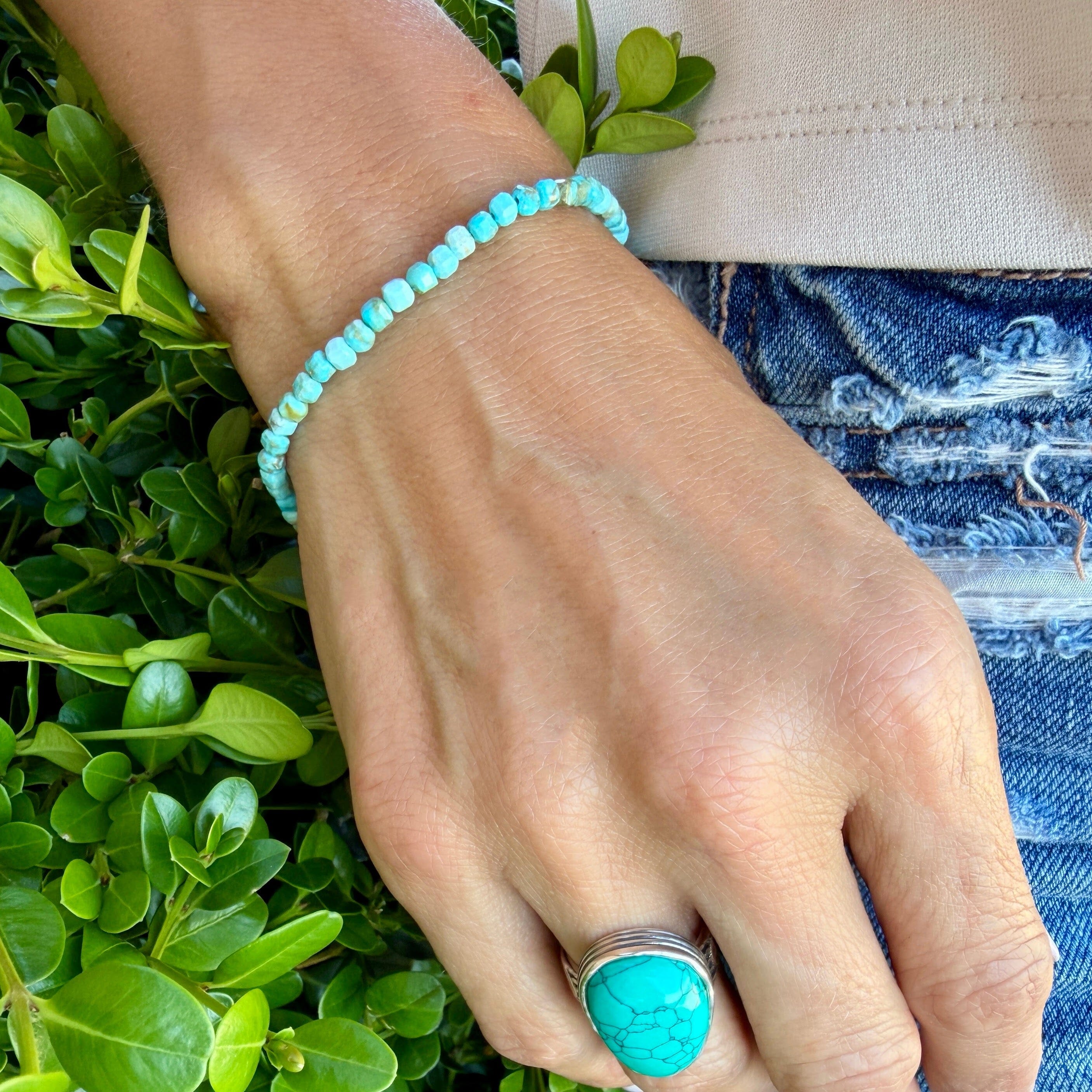delicate bracelet with turquoise beads