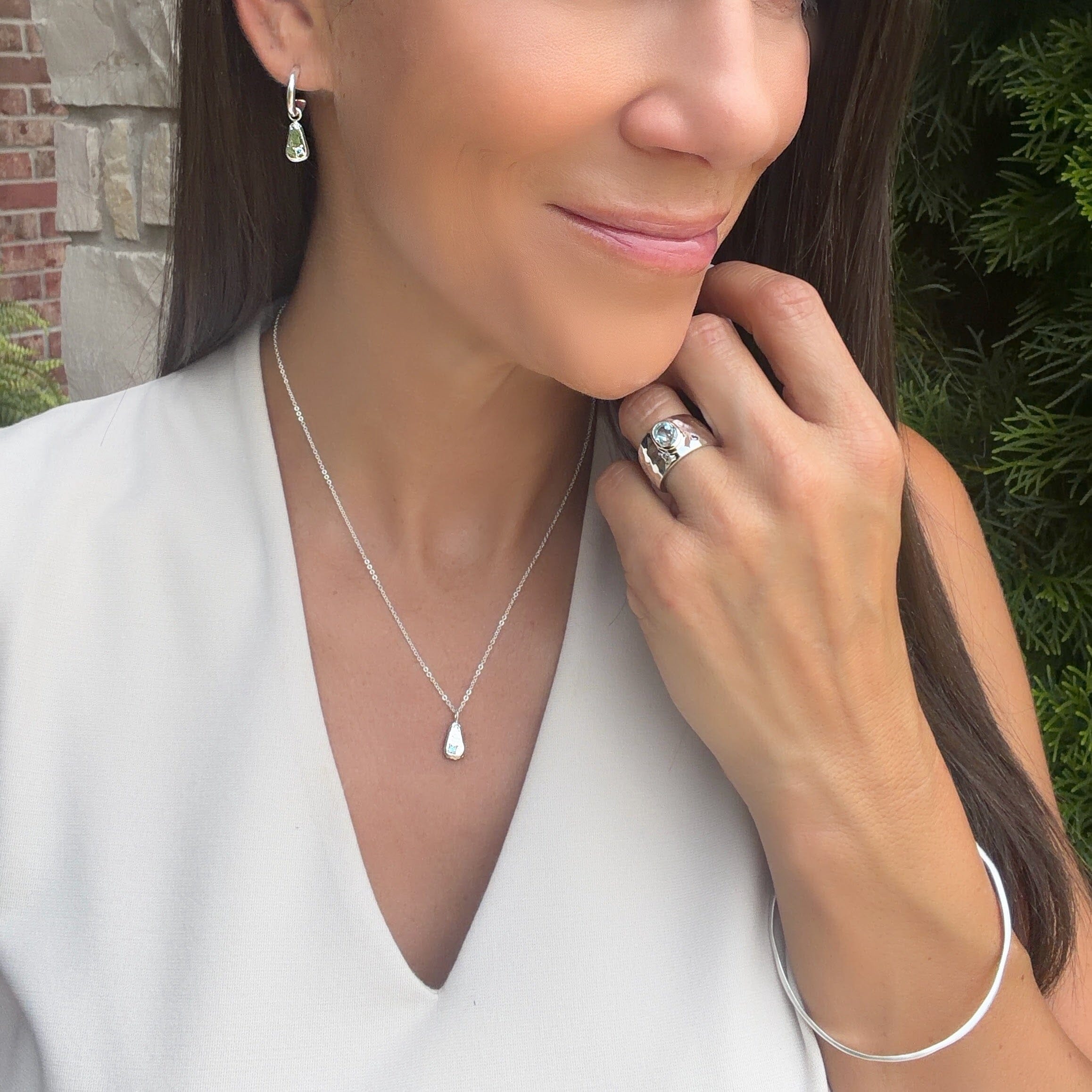 matching Bluewater Bliss jewelry set in silver