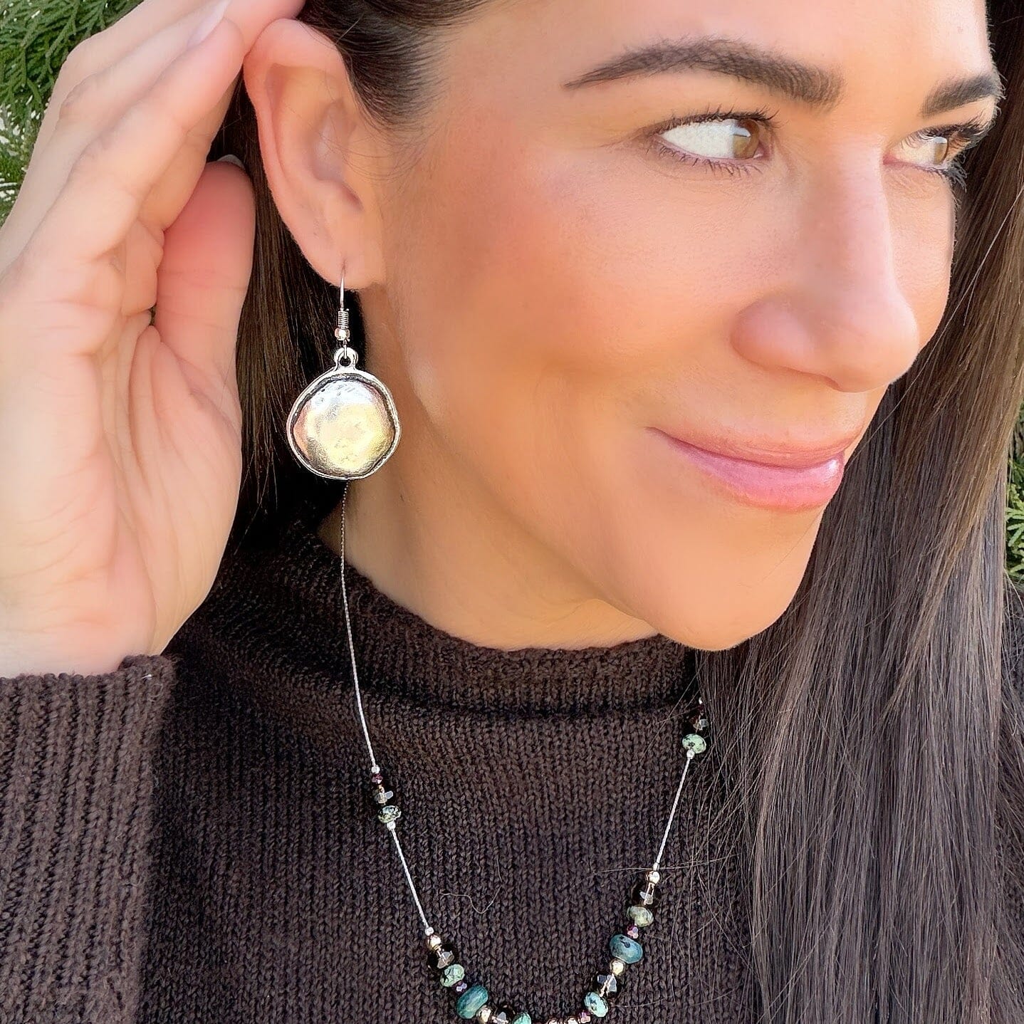 silver statement earrings that dangle