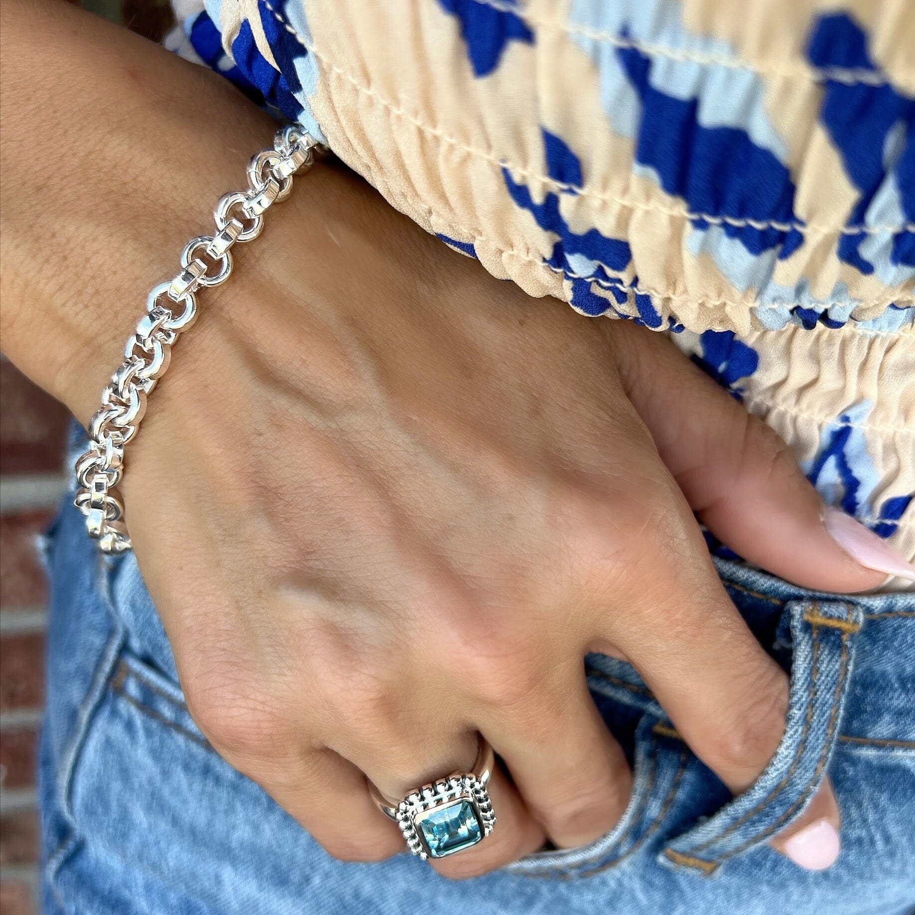 sterling silver jewelry - Bonita Bracelet and Blue Skies Ring