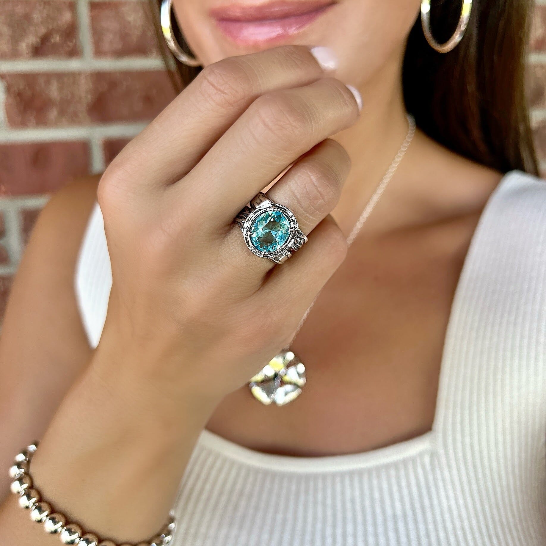 sterling silver hand crafted chunky ring