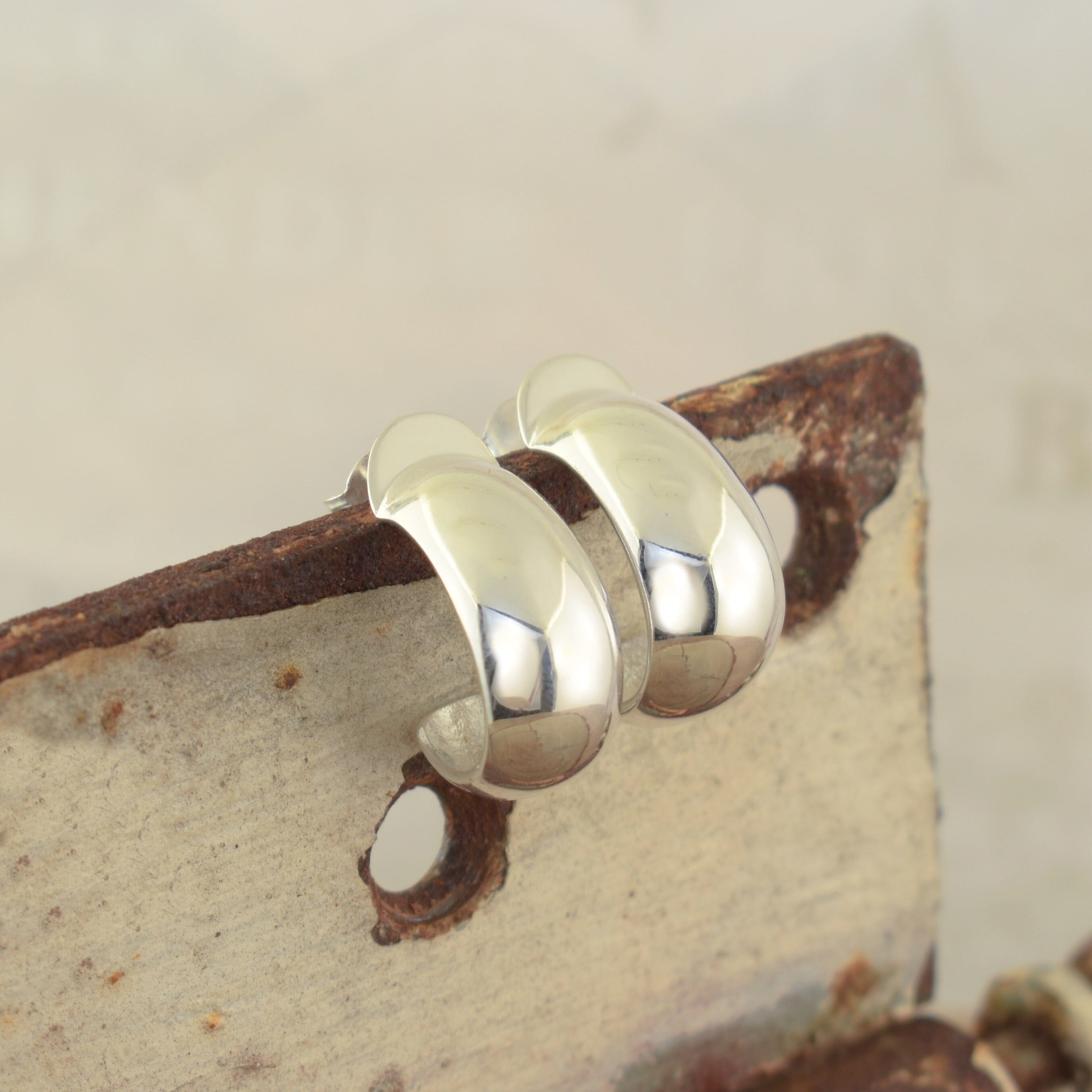 sterling silver chunky earrings