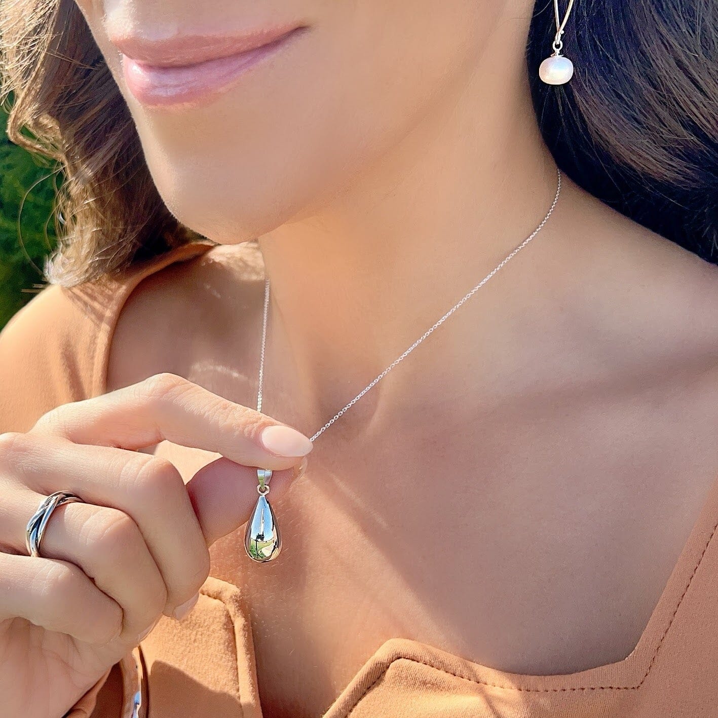 Sterling silver drop shape