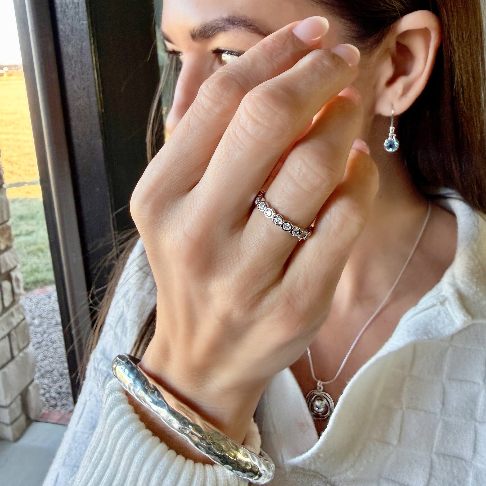 dainty stacking ring in sterling silver