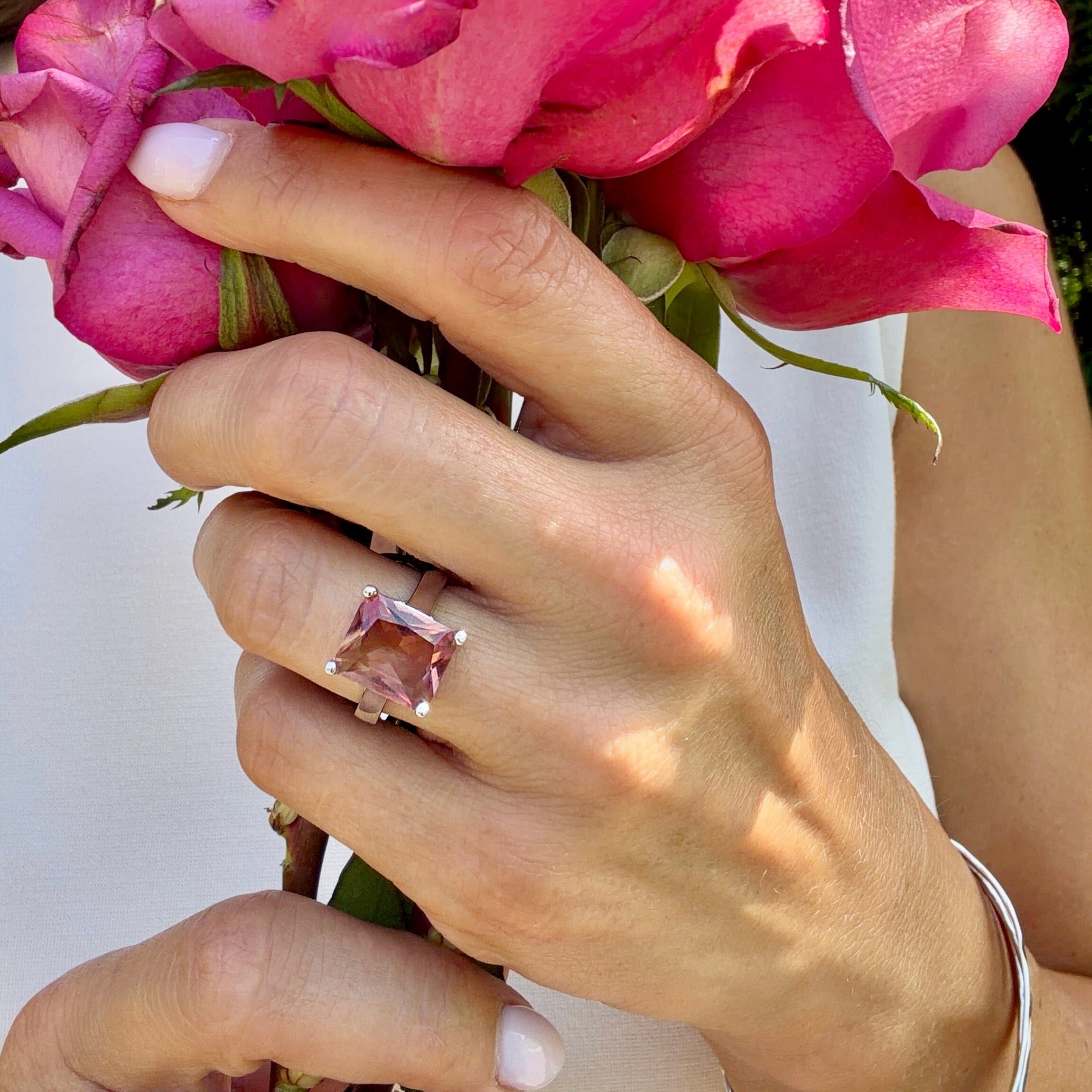 color changing emerald cut ring