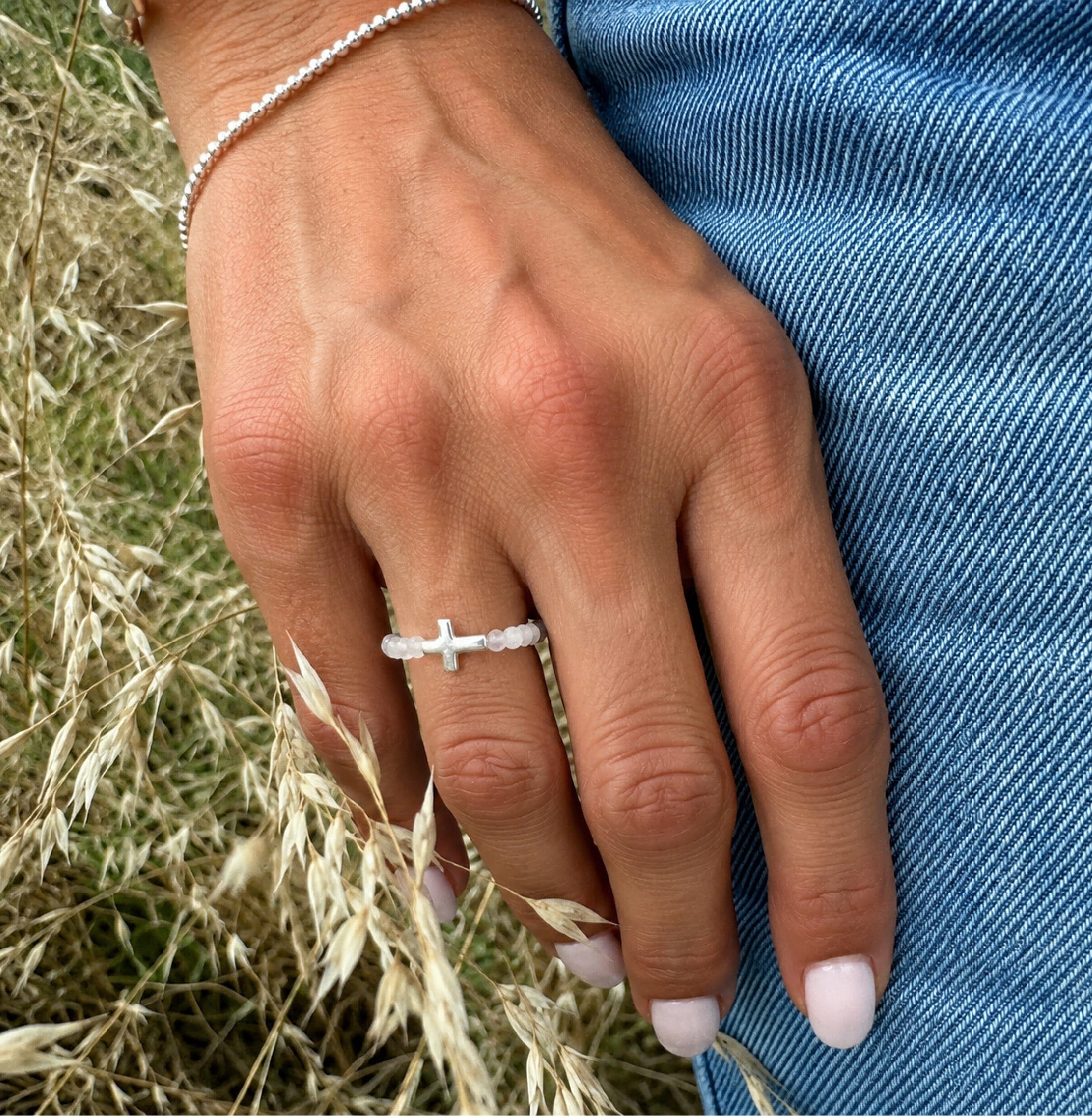 silver cross ring
