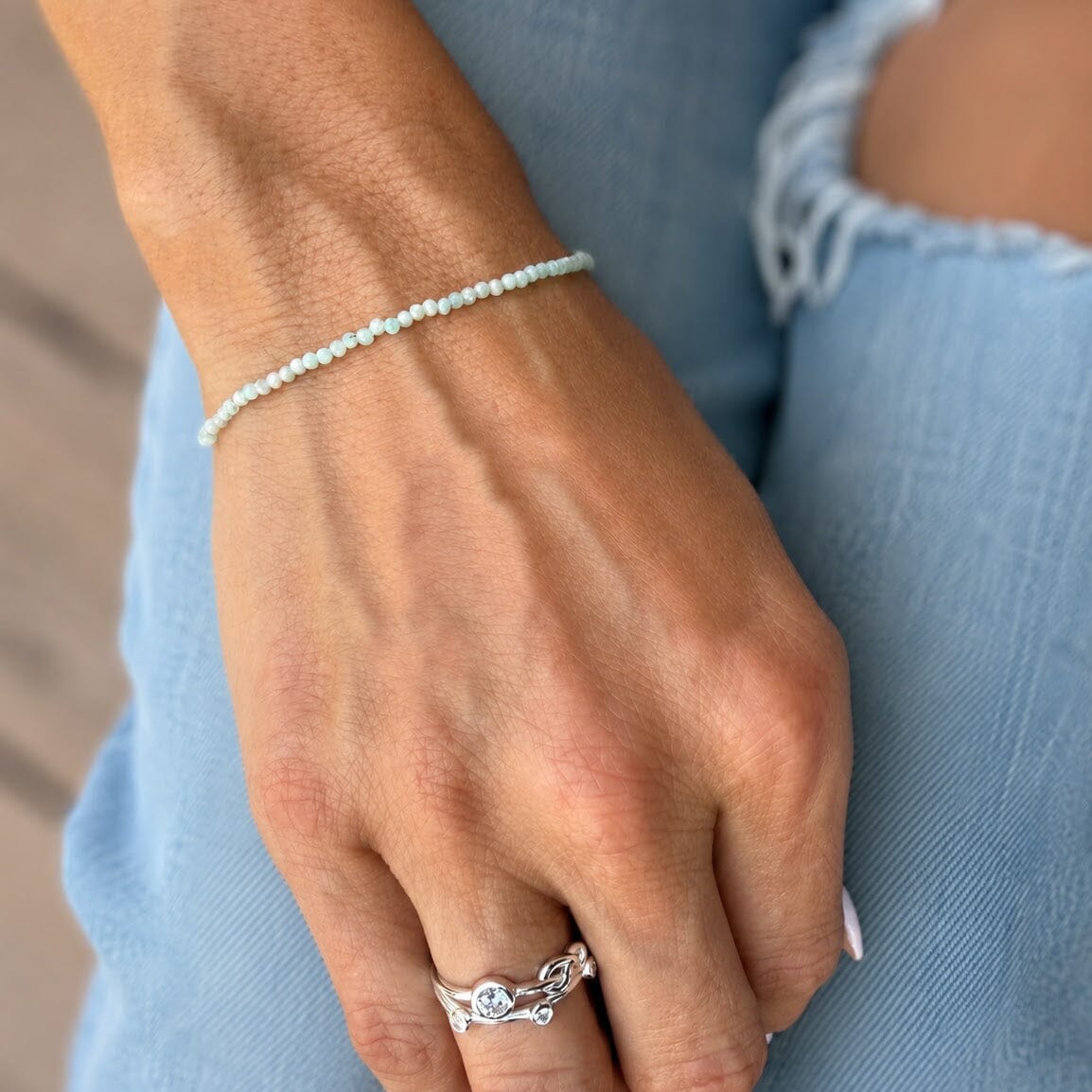 minimalist amazonite stone bracelet