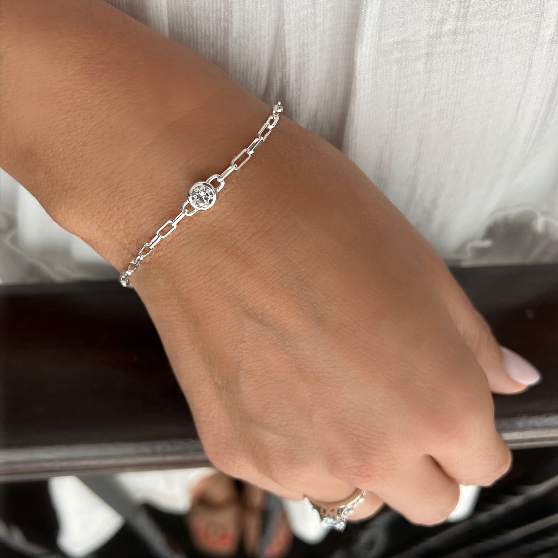 minimalist style City Girl Bracelet in sterling silver