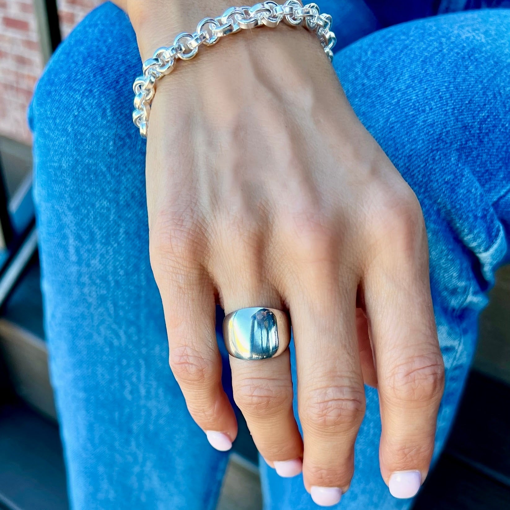 sterling silver high polished ring 