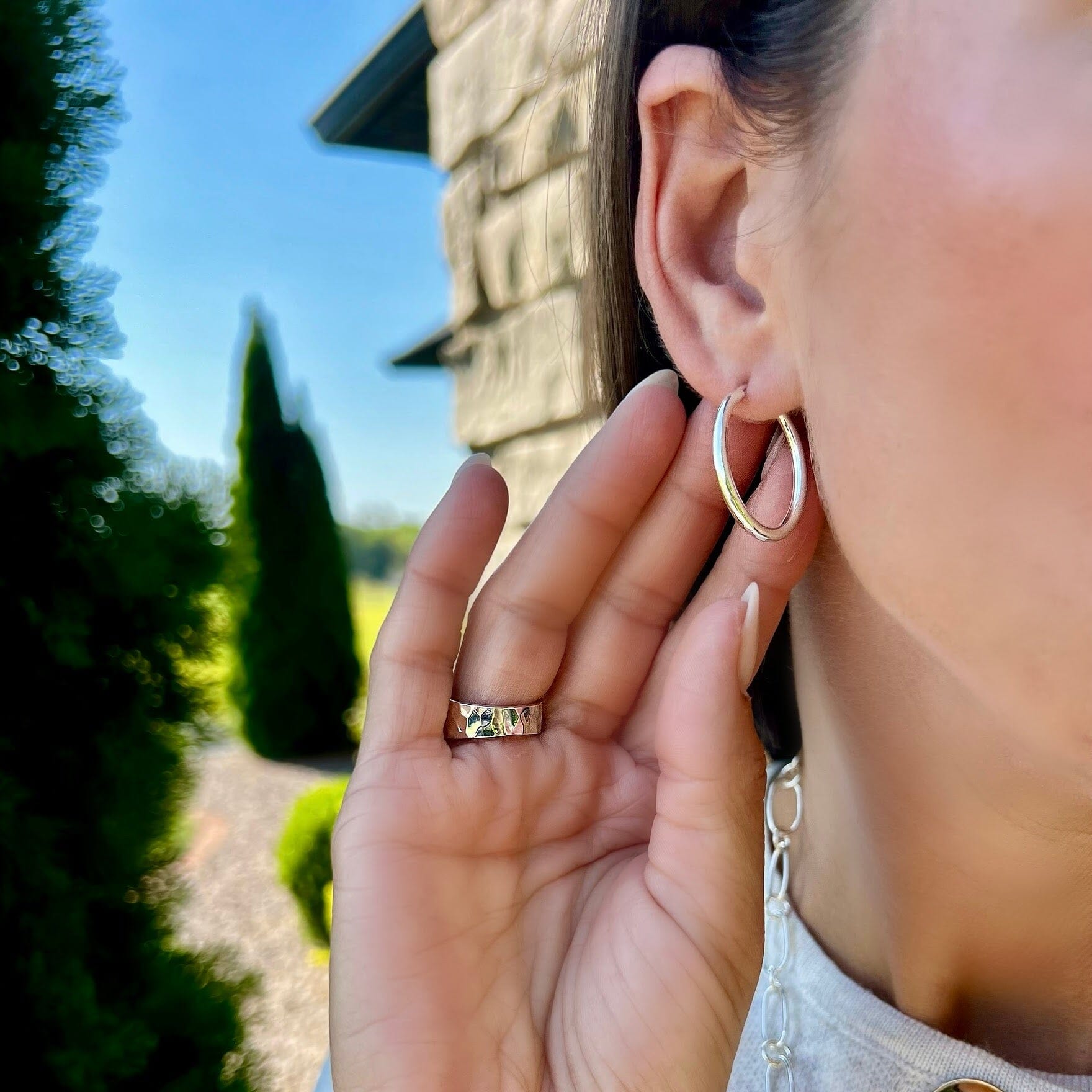oval hoop earrings - Cliff Hanger