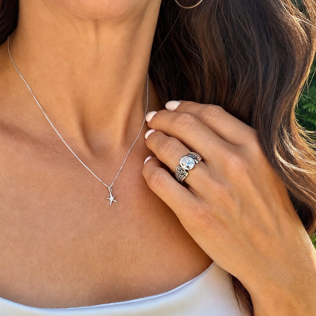 sterling silver starfish necklace