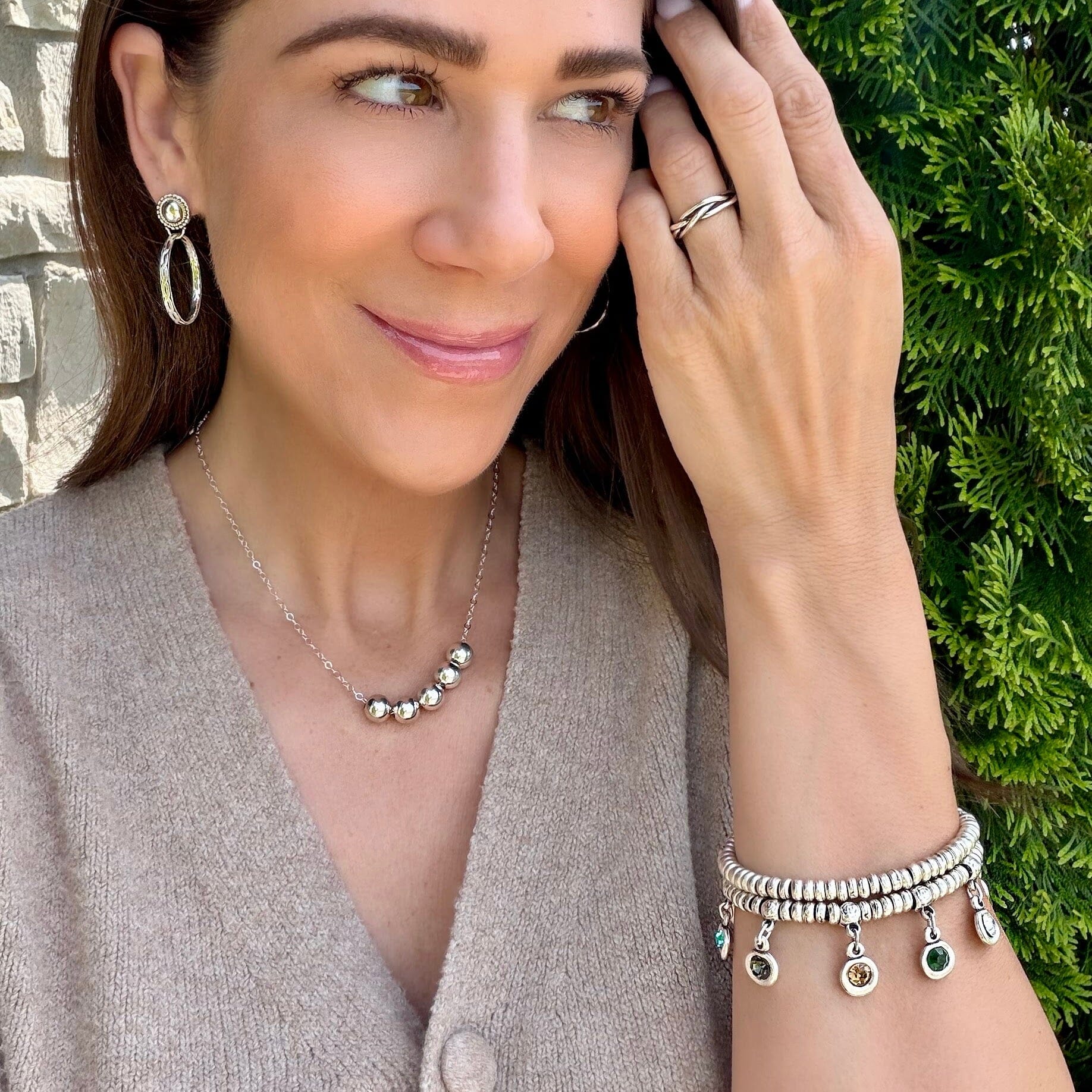 Color Me Happy Bracelet paired with sterling silver jewelry