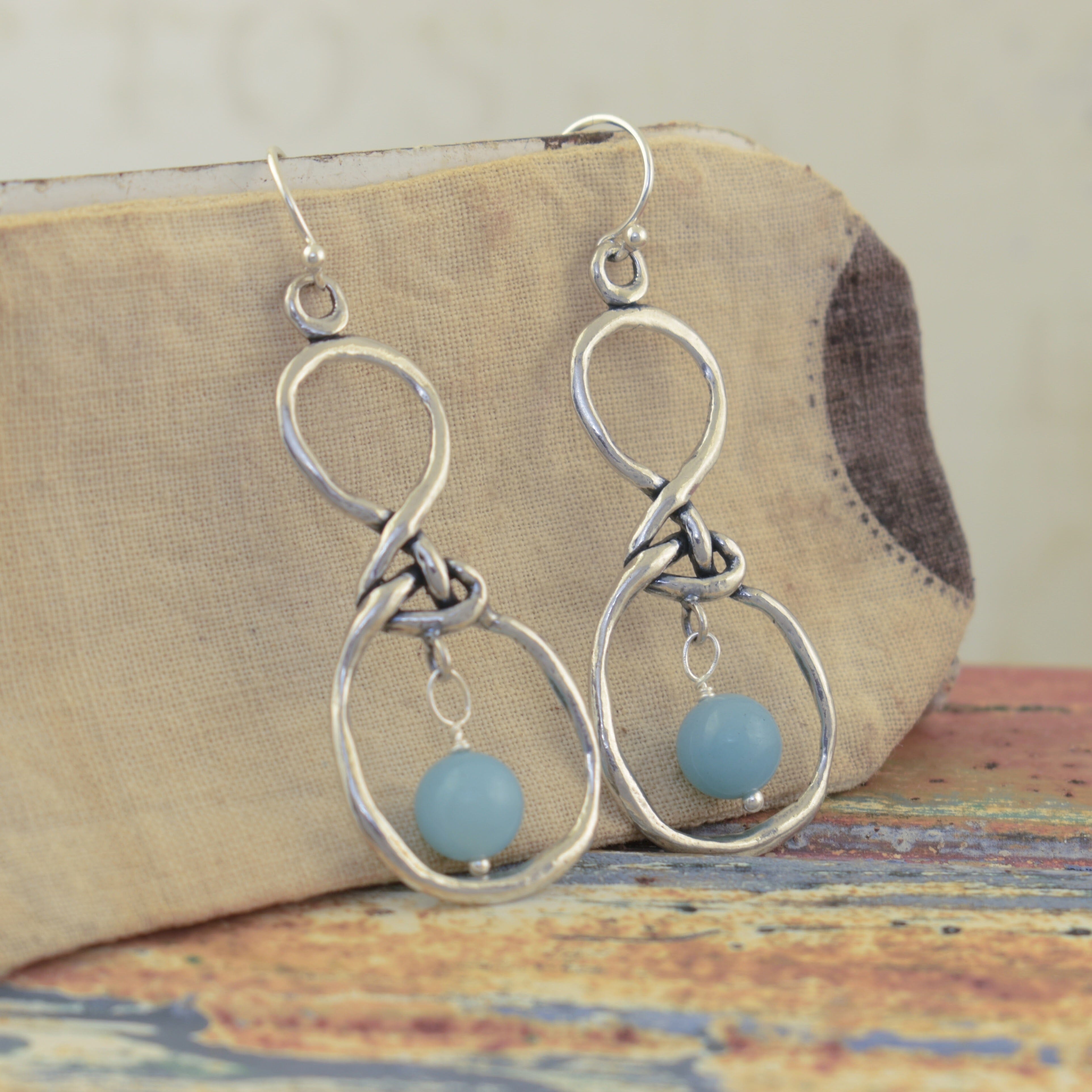 Statement silver hanging earrings