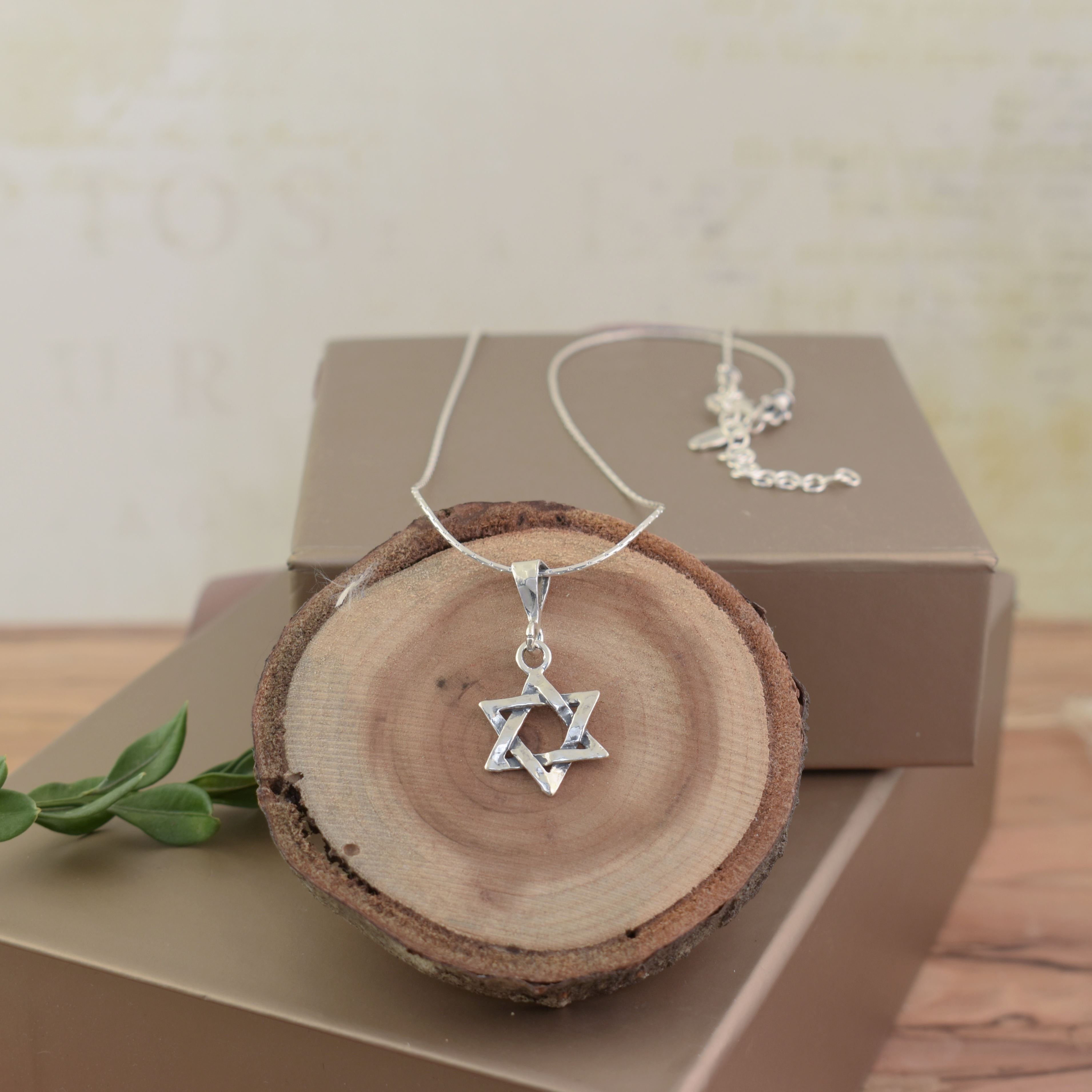Jewish Star of David Dangle Earrings in Silver With Natural Eilat Stone, Jewish Bat Mitzvah Gift Jewish Star of David Dangle Earrings in Silver With Natural Eilat Stone, Jewish Bat Mitzvah Gift