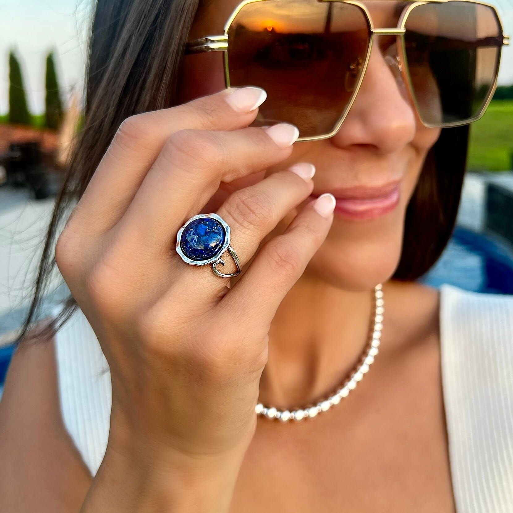 Lapis stone ring 