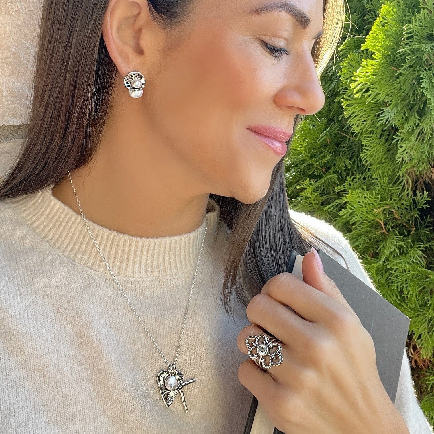 Double Delight ER paired with Fearless Necklace & Valley Girl Ring