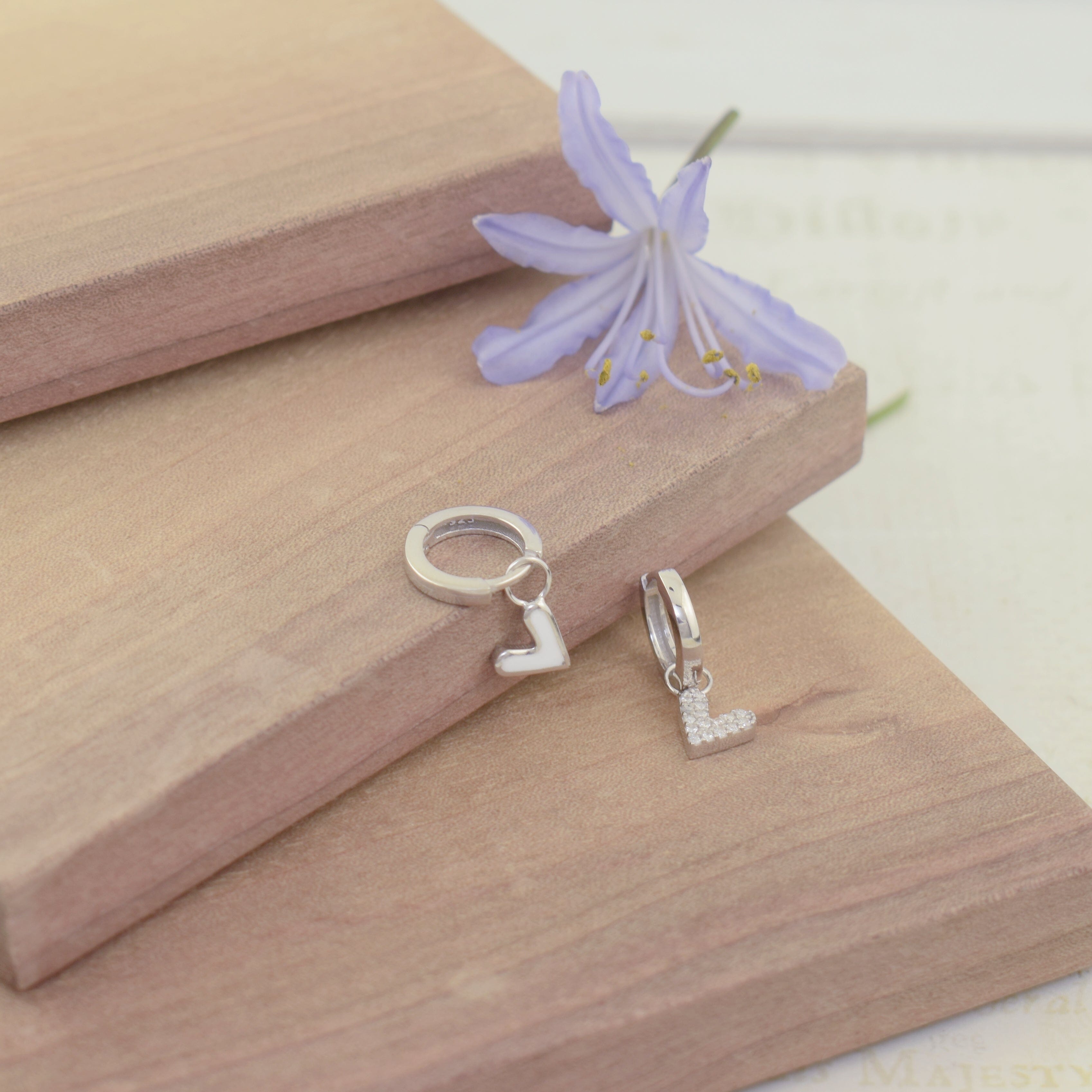 double sided hoop huggie earrings