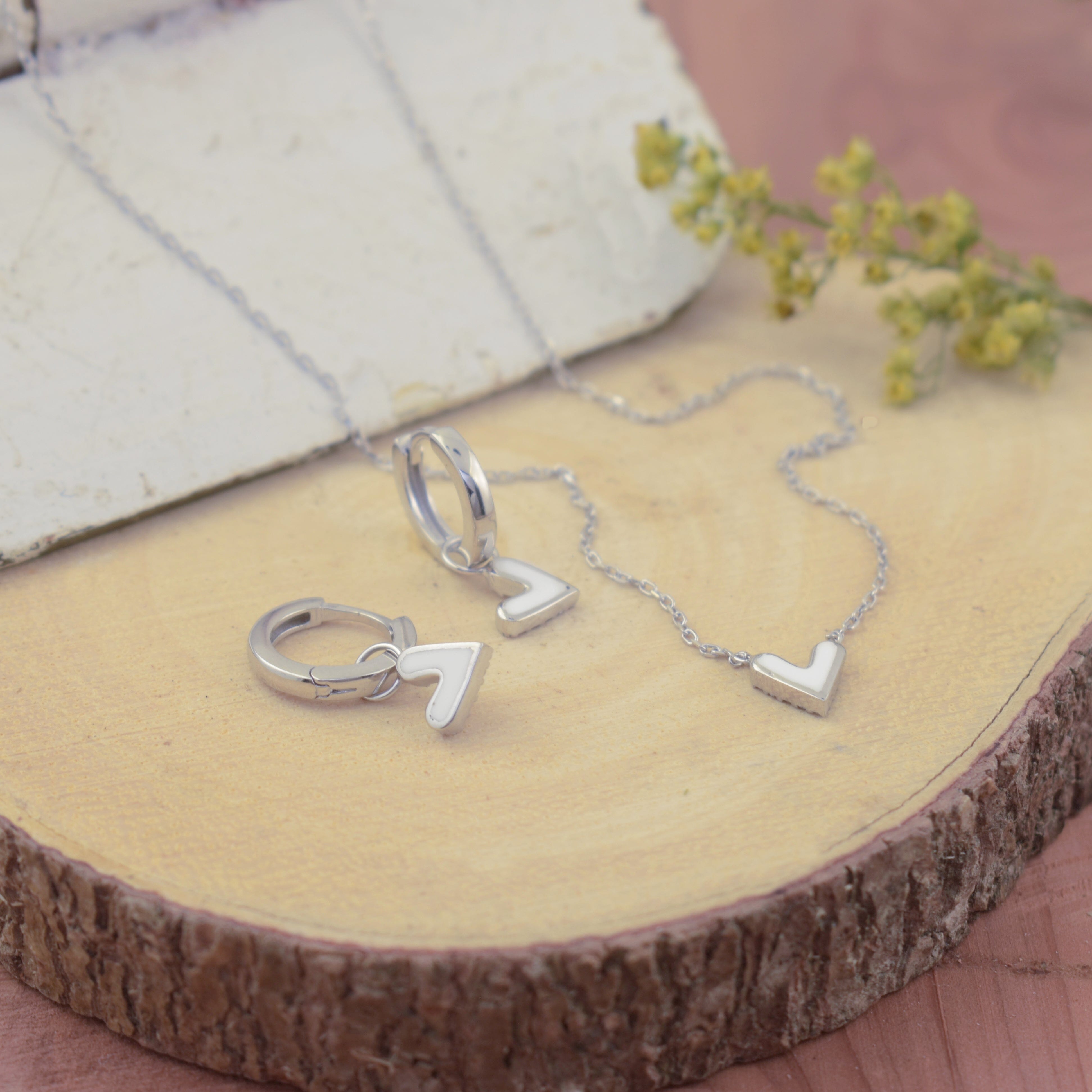 Sterling silver set necklace and earrings