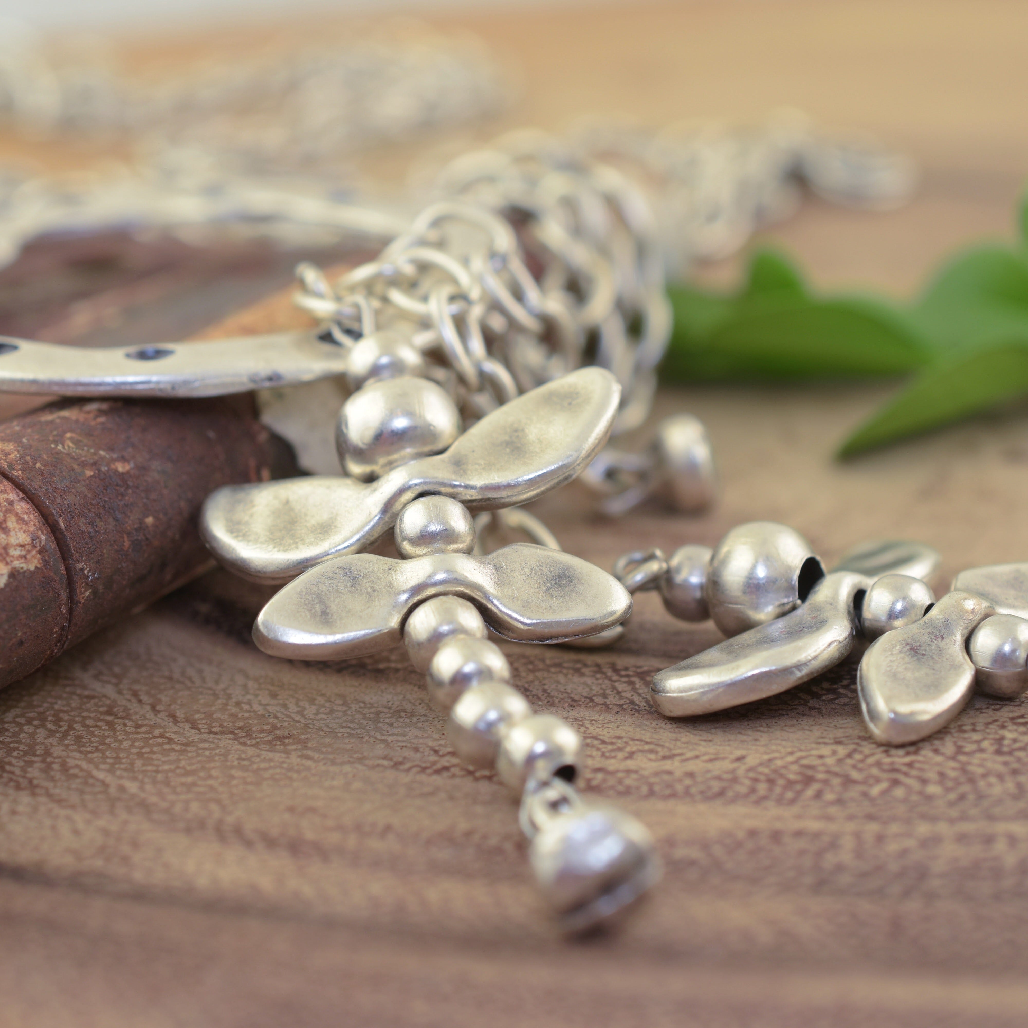 Zamak dragonfly necklace 