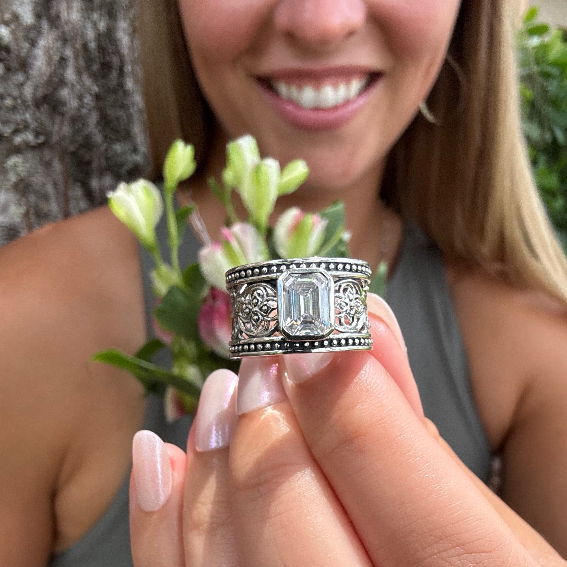 Sterling silver statement ring 