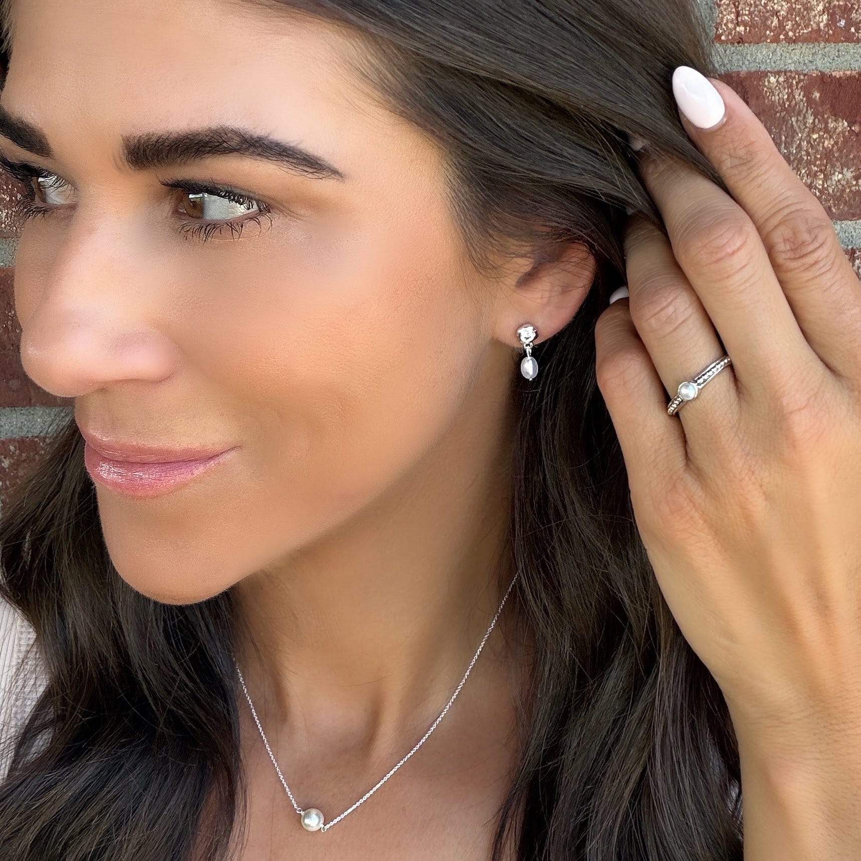 silver and freshwater pearl jewelry