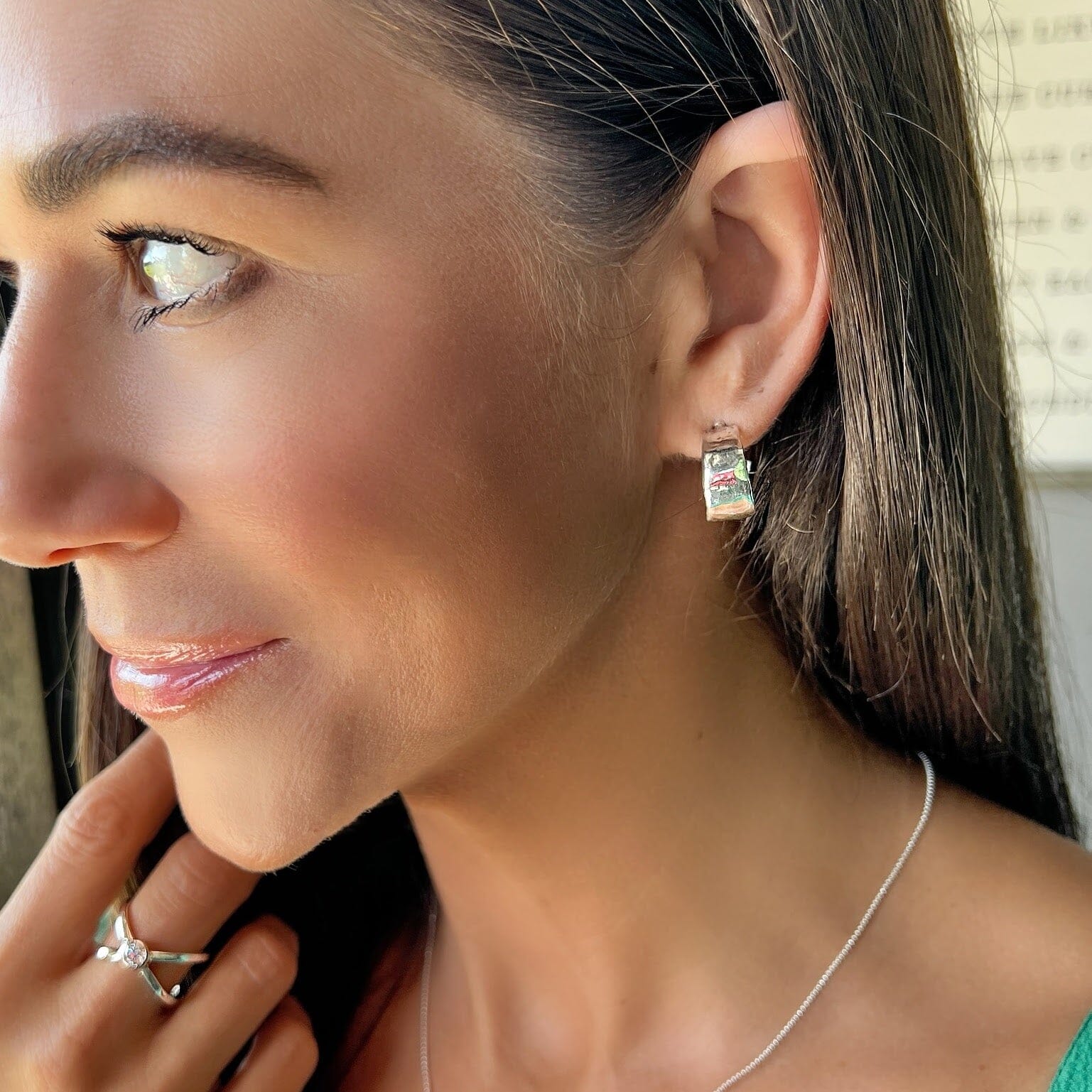 chunky sterling silver earrings