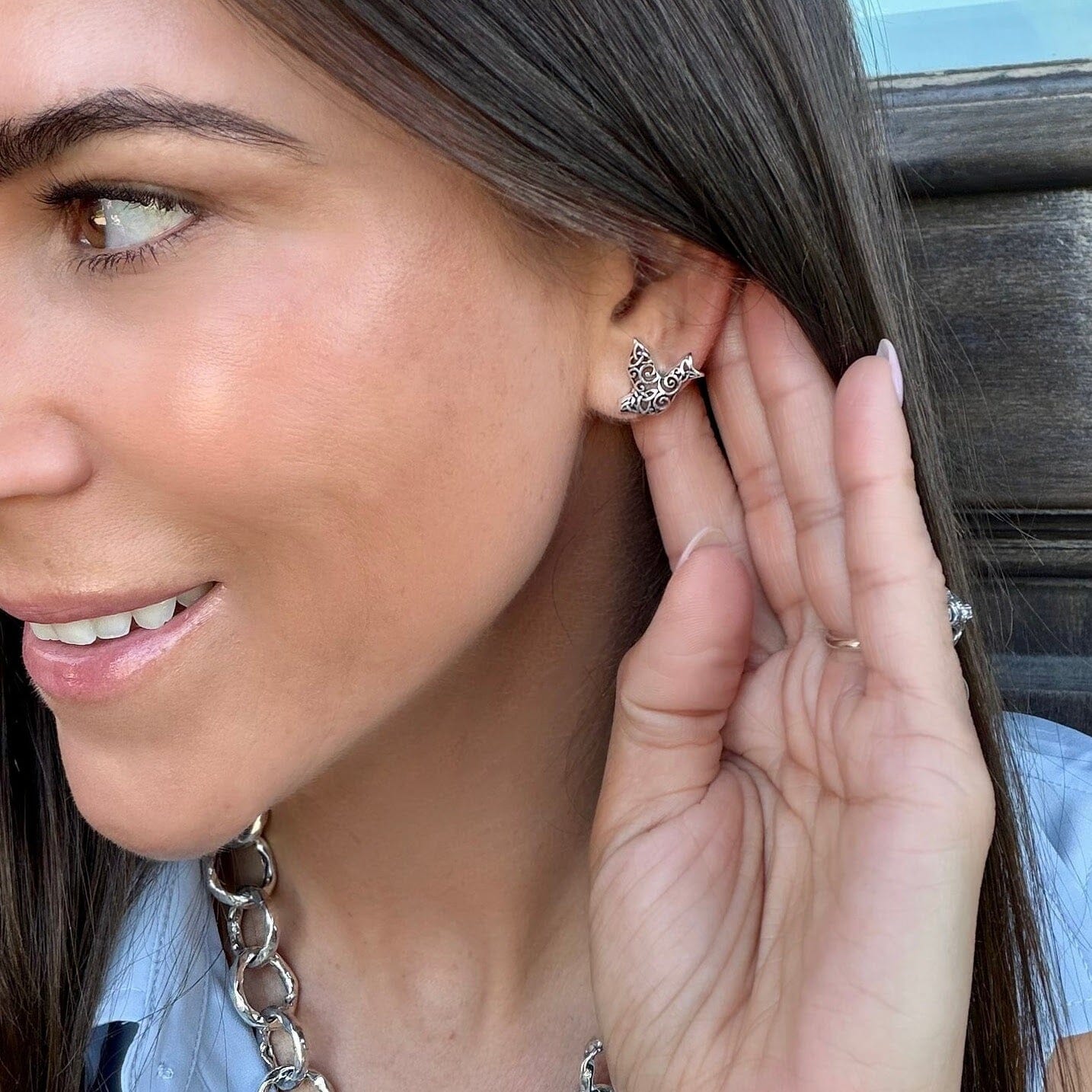 filigree bird earrings
