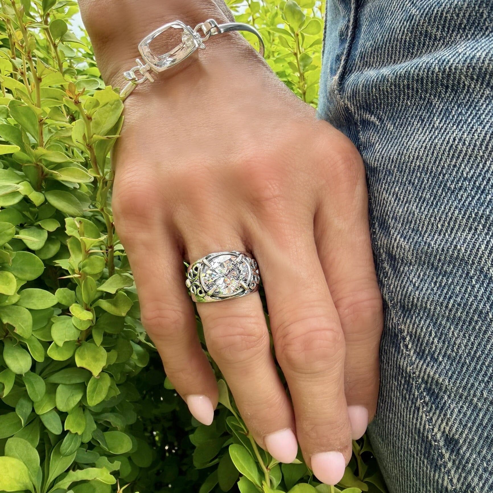 Eye Candy ring in .925 sterling silver and cubic zirconia