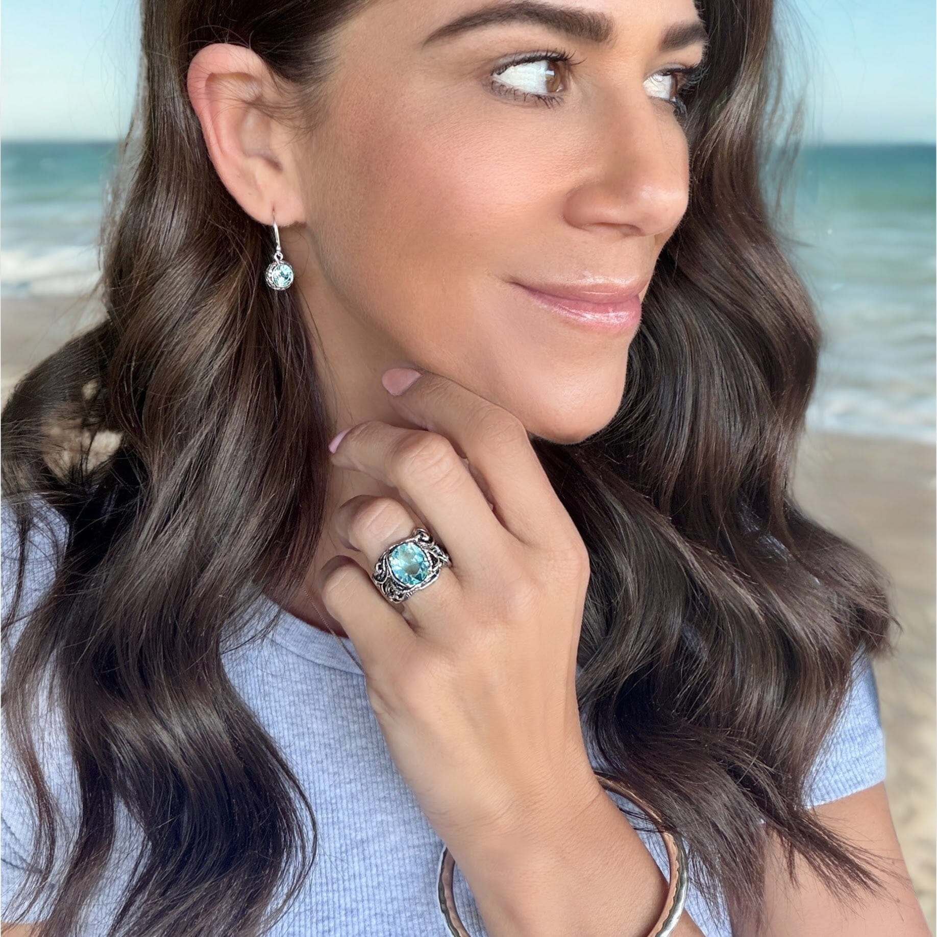 Fancy Splash Ring in .925 sterling silver