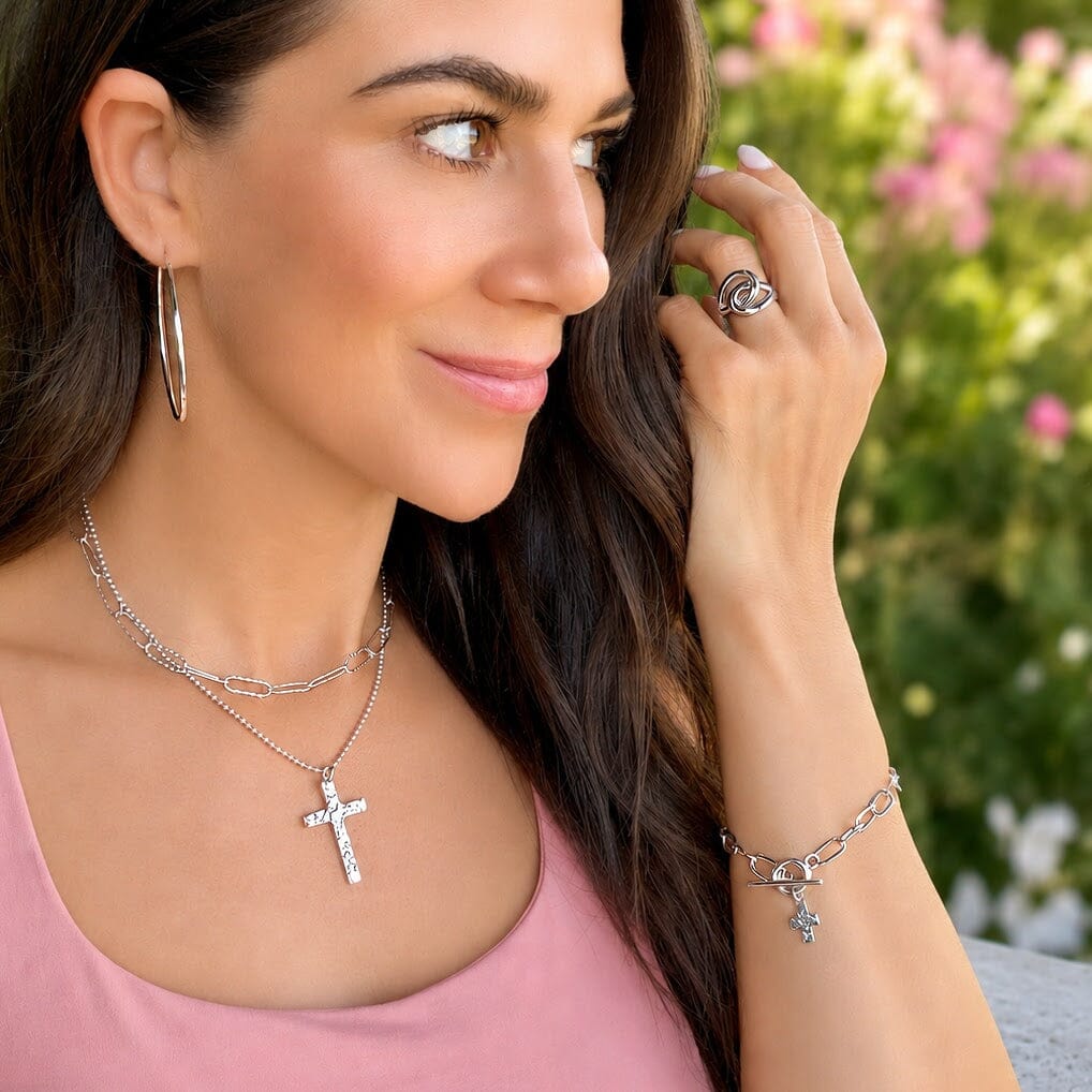 Christian silver cross jewelry