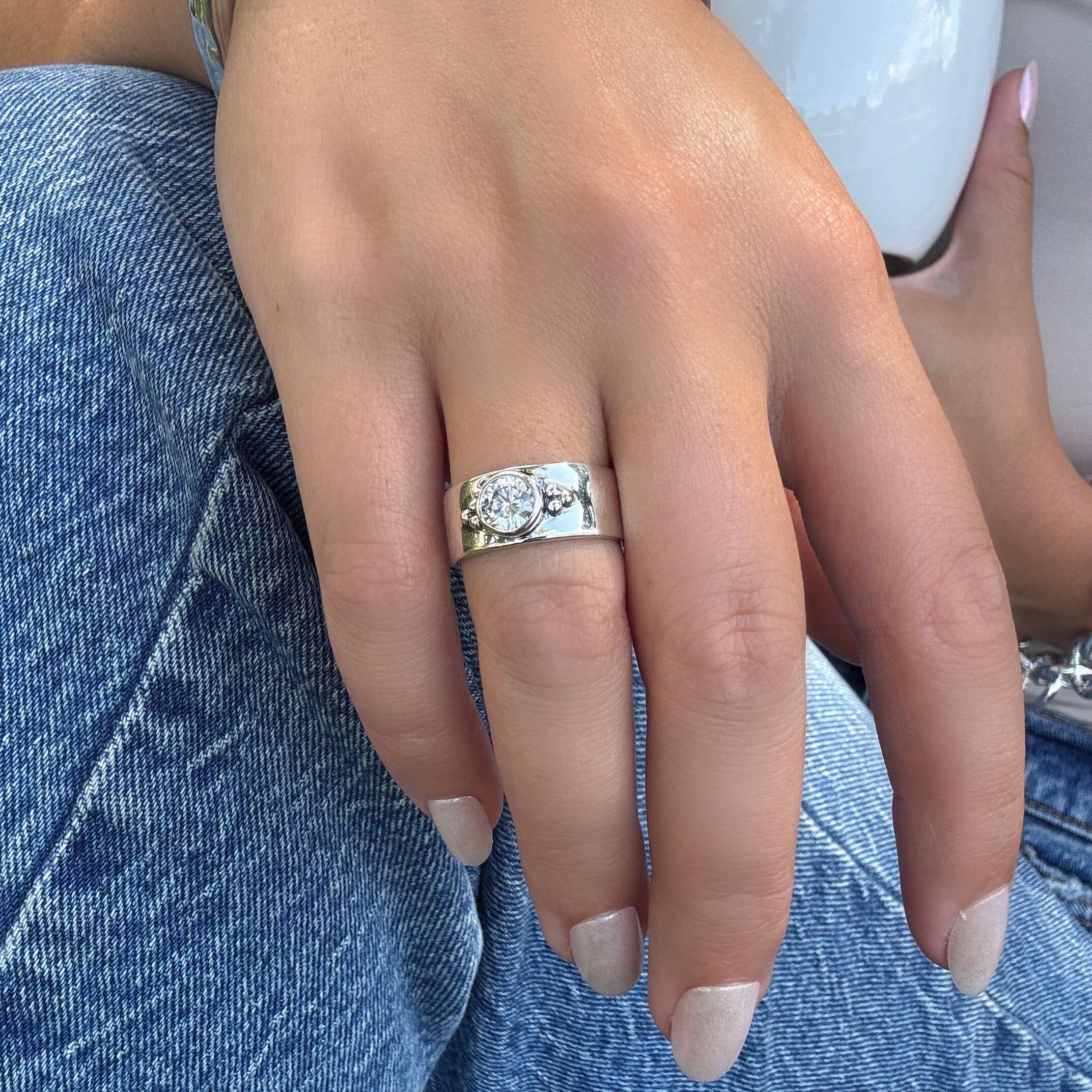 .925 silver ring simple sleek style ring