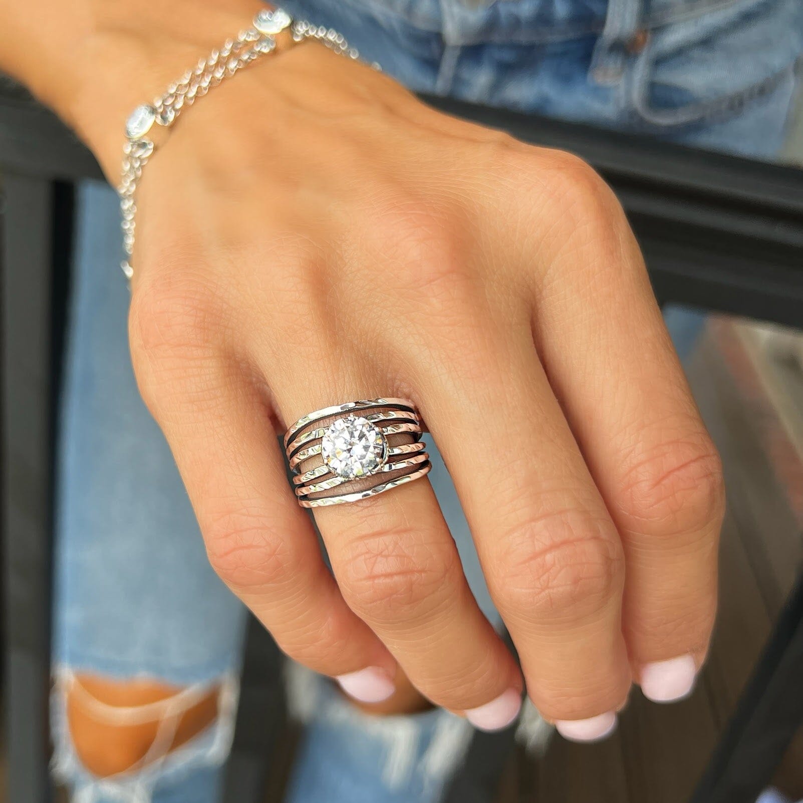 Flash Mob Ring paired with Cover Story Bracelet