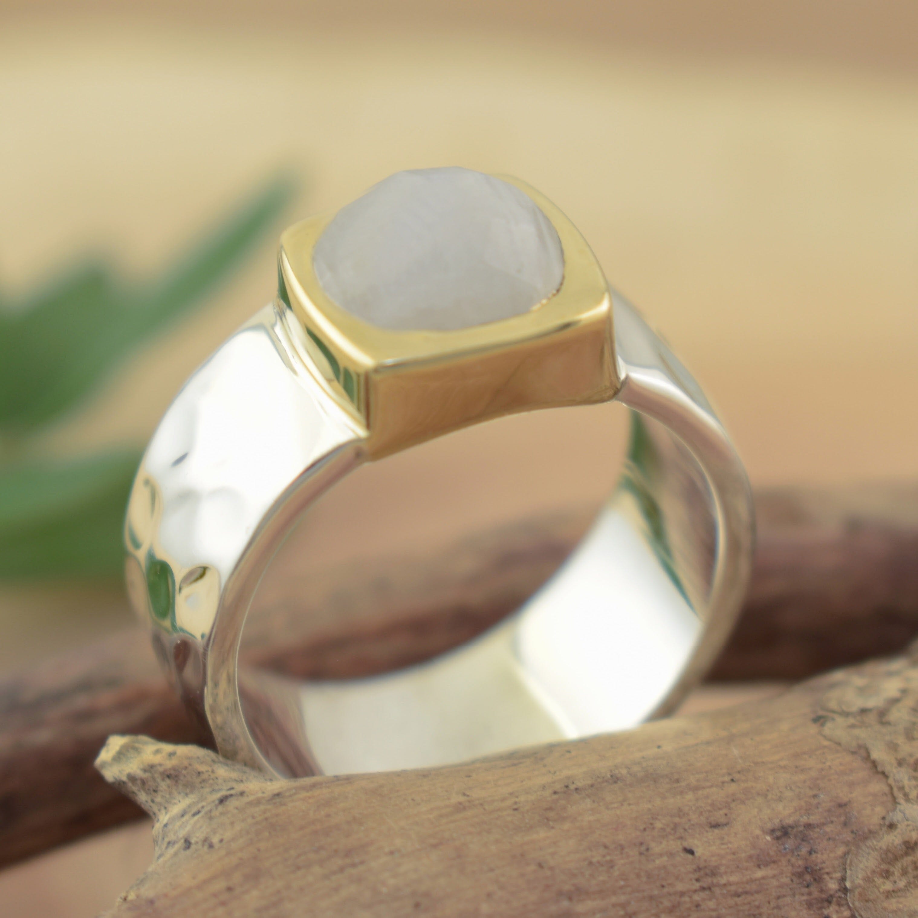 .925 silver and brass ring 